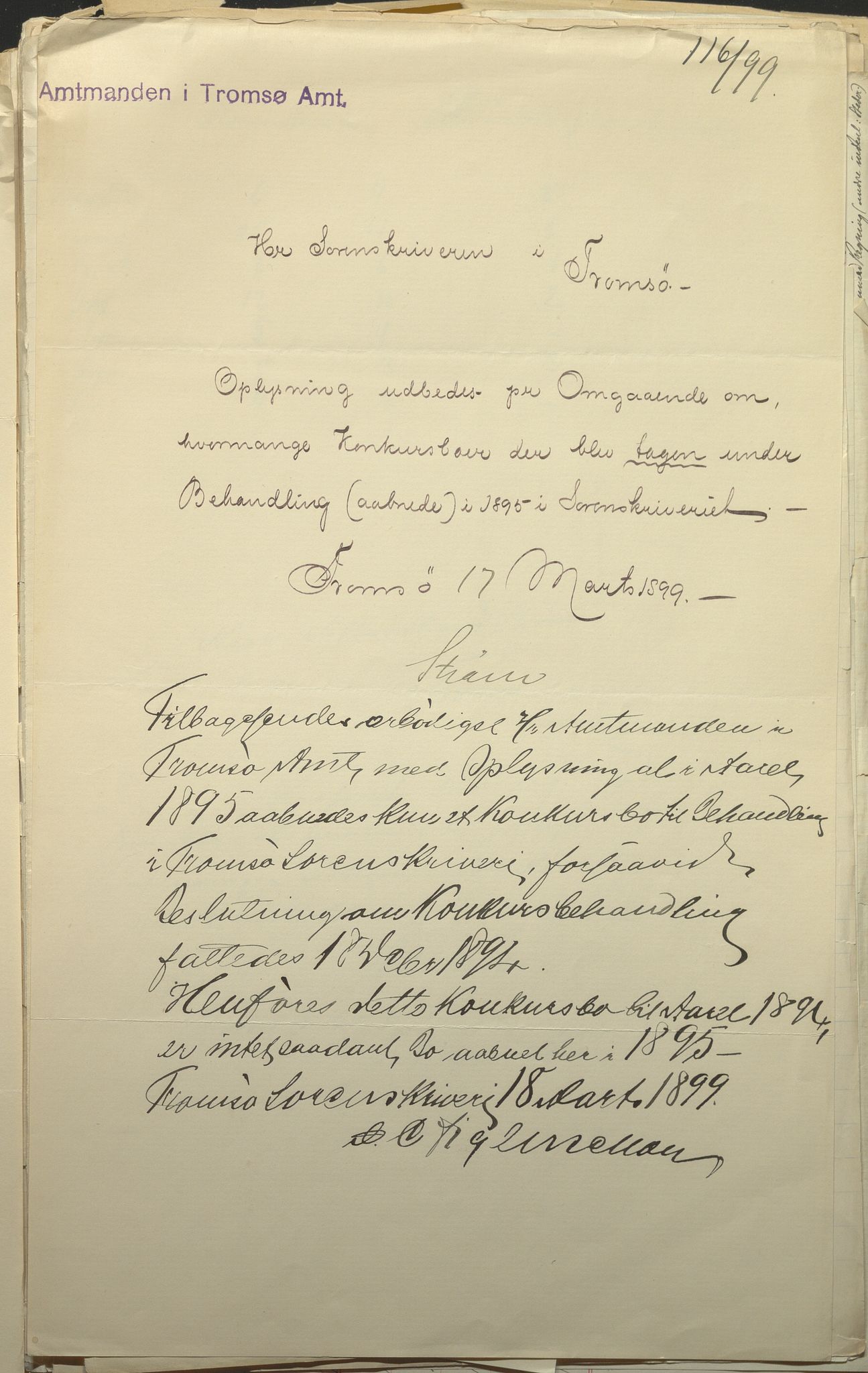 Fylkesmannen i Troms, SATØ/S-0001/A7.25.1/L2072: Femårsberetninger, 1891-1900, p. 35