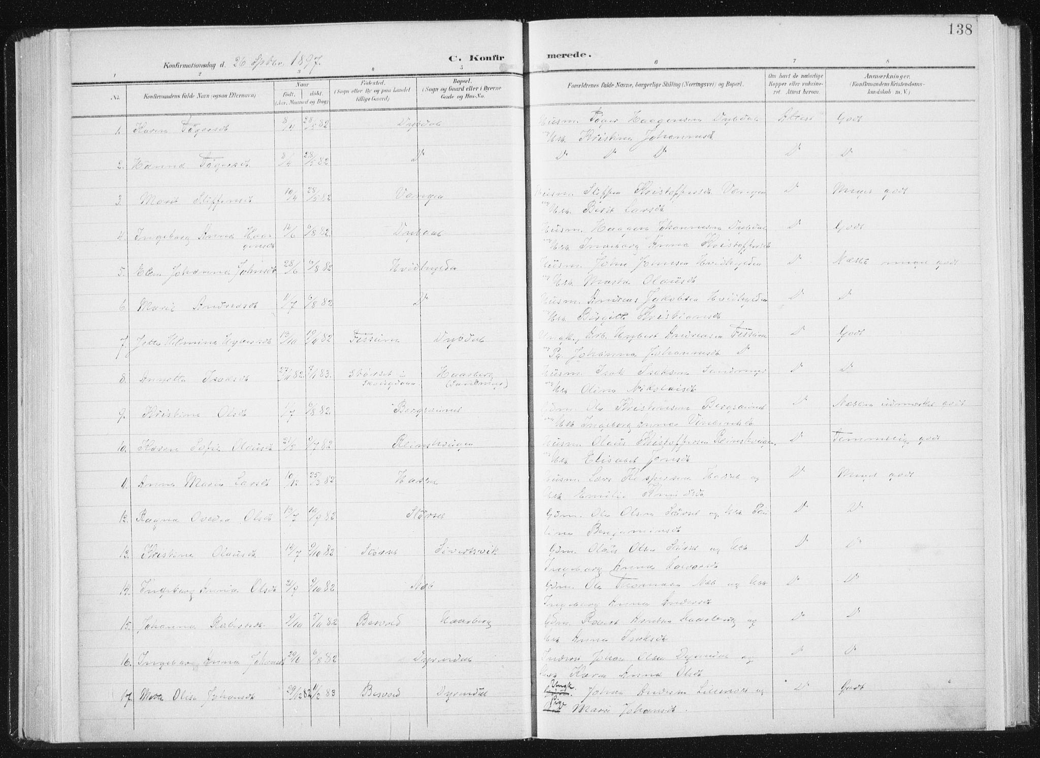 Ministerialprotokoller, klokkerbøker og fødselsregistre - Sør-Trøndelag, AV/SAT-A-1456/647/L0635: Parish register (official) no. 647A02, 1896-1911, p. 138