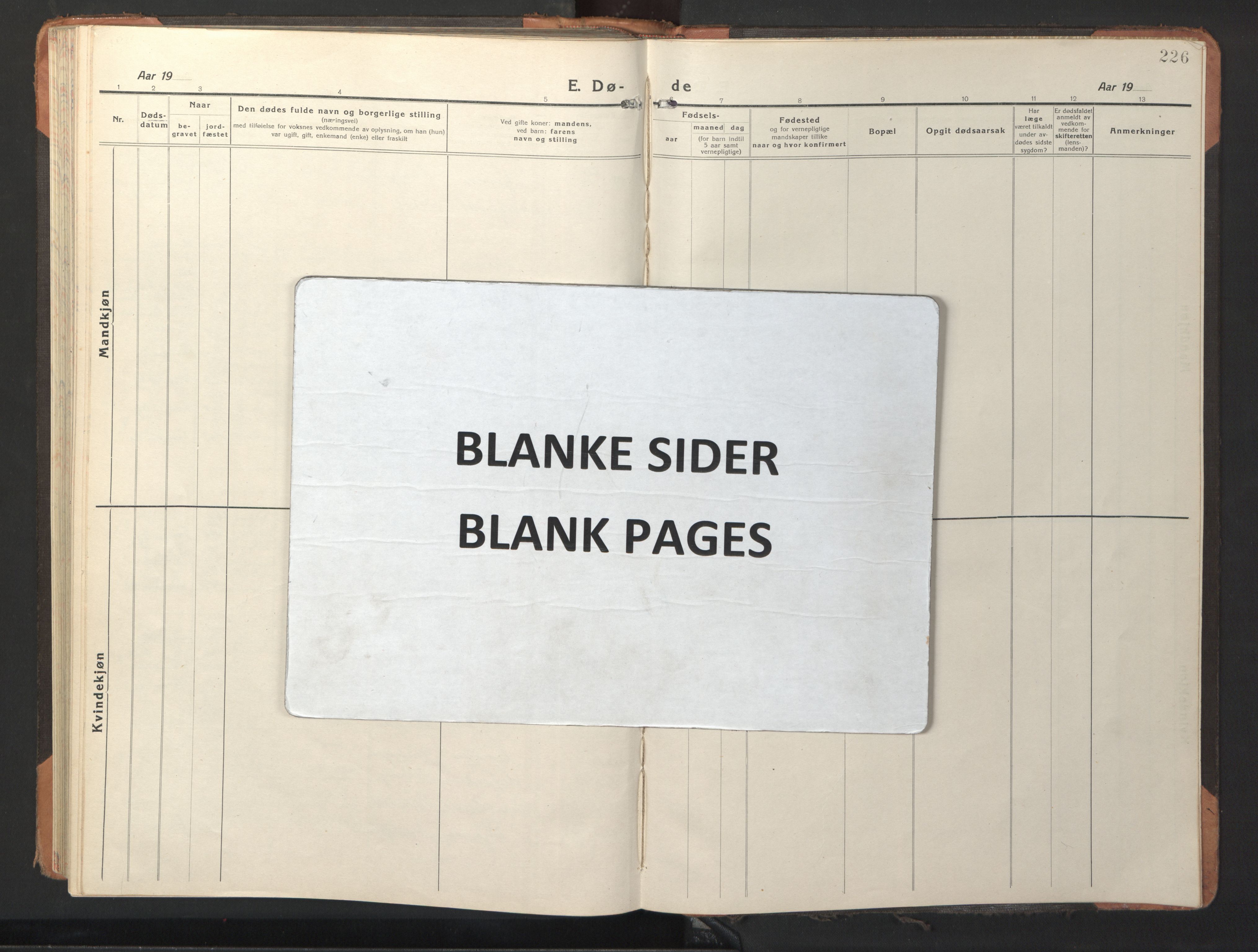 Ministerialprotokoller, klokkerbøker og fødselsregistre - Sør-Trøndelag, SAT/A-1456/653/L0658: Parish register (copy) no. 653C02, 1919-1947, p. 226