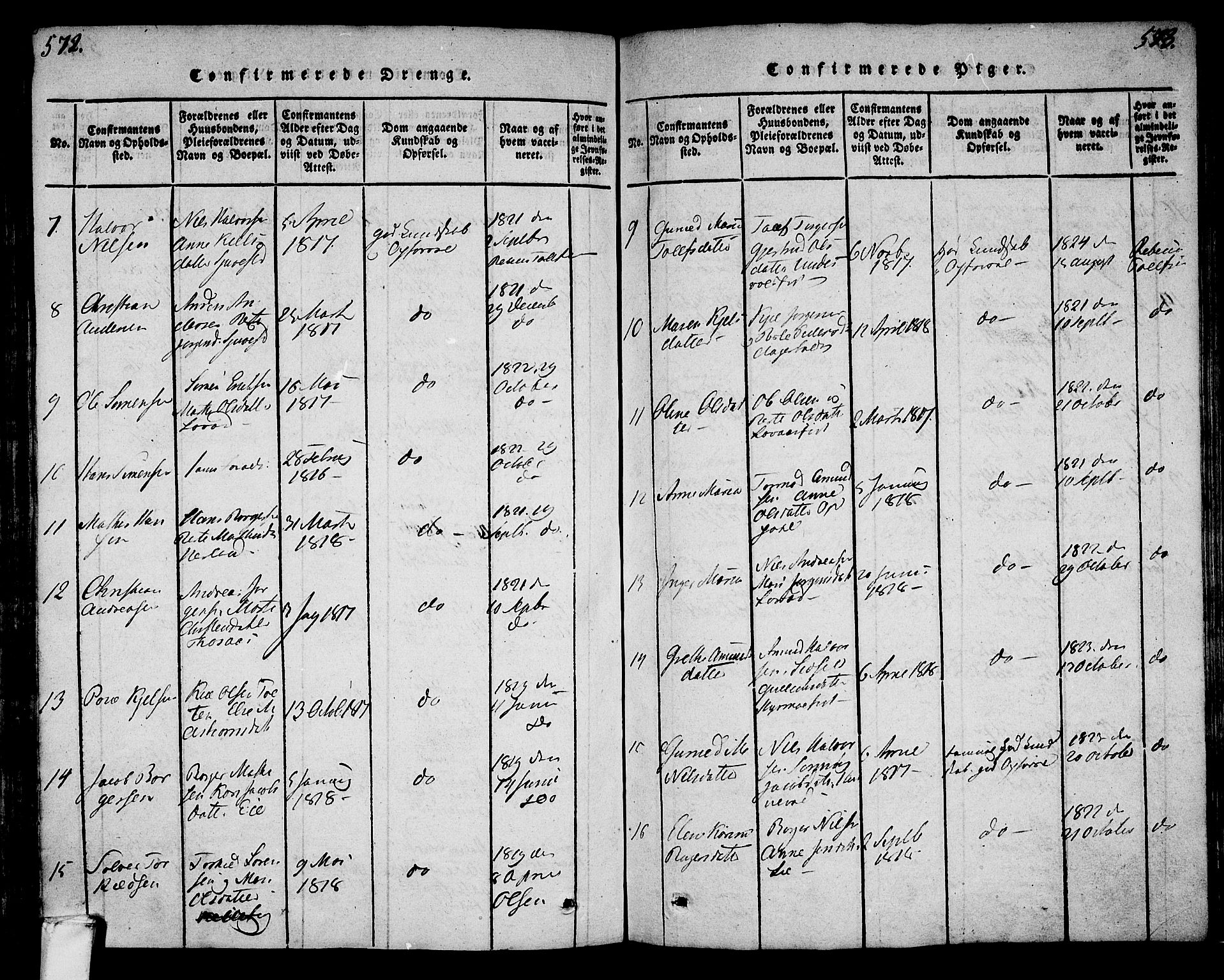 Lardal kirkebøker, SAKO/A-350/F/Fa/L0005: Parish register (official) no. I 5, 1814-1835, p. 572-573