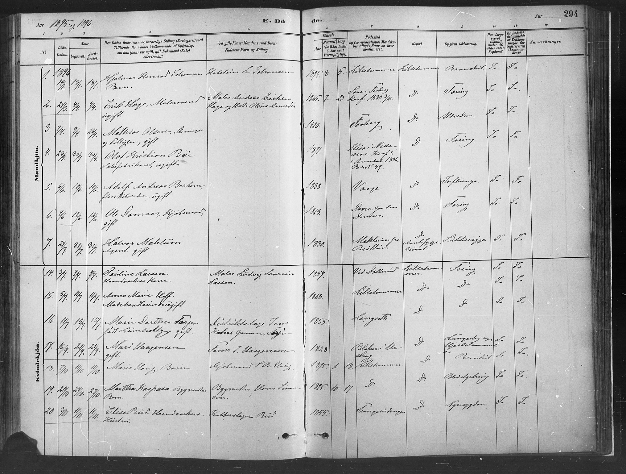 Fåberg prestekontor, SAH/PREST-086/H/Ha/Haa/L0010: Parish register (official) no. 10, 1879-1900, p. 294