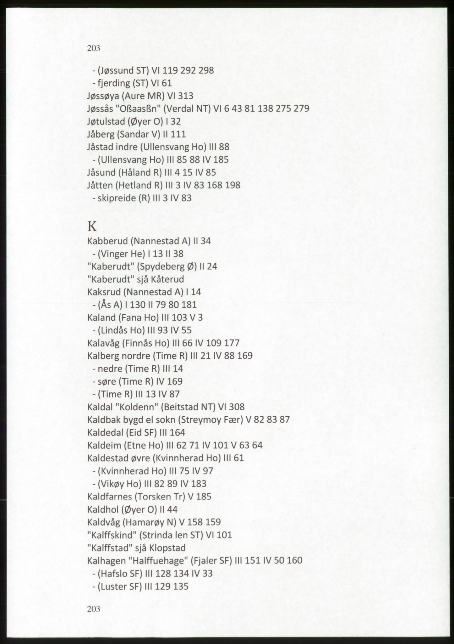 Publikasjoner utgitt av Arkivverket, PUBL/PUBL-001/C/0009: Stedsnavnregister, 1548-1567, p. 203