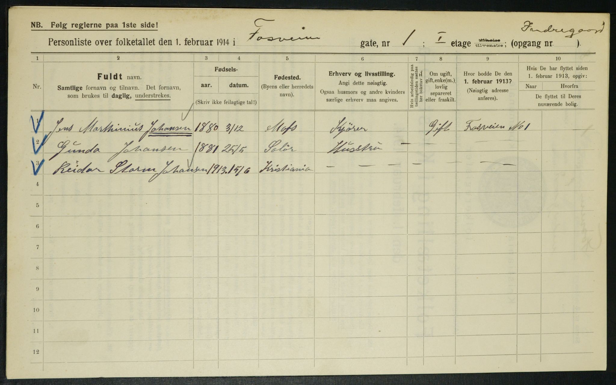 OBA, Municipal Census 1914 for Kristiania, 1914, p. 24829