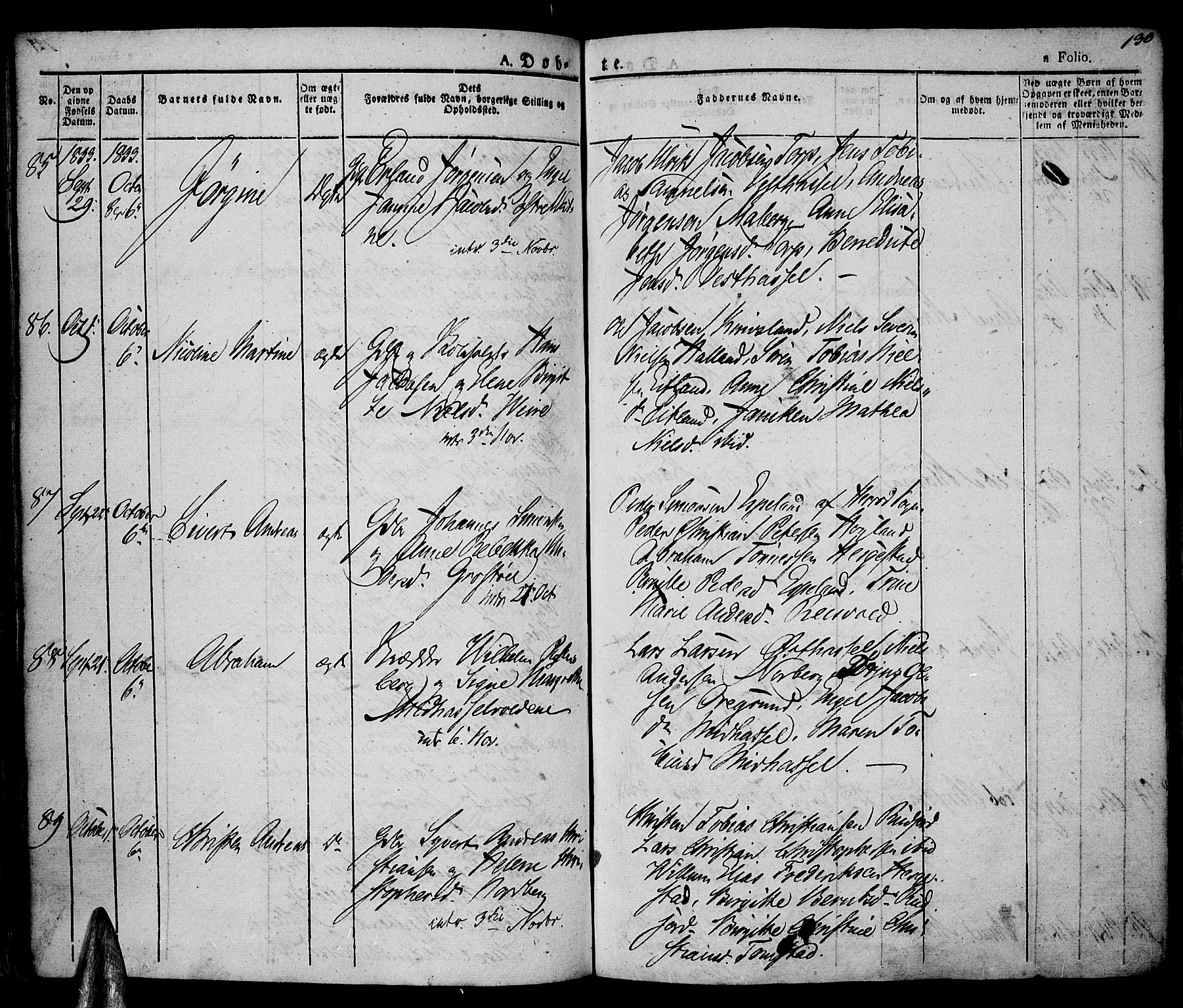 Lista sokneprestkontor, AV/SAK-1111-0027/F/Fa/L0008: Parish register (official) no. A 8, 1823-1835, p. 130