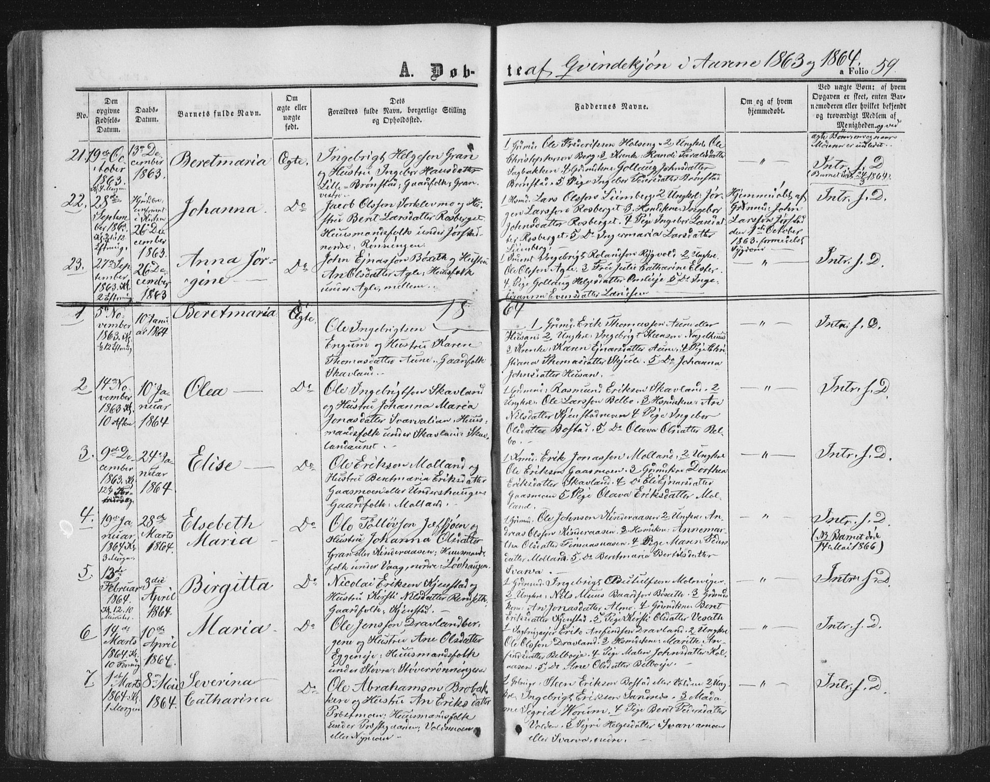 Ministerialprotokoller, klokkerbøker og fødselsregistre - Nord-Trøndelag, AV/SAT-A-1458/749/L0472: Parish register (official) no. 749A06, 1857-1873, p. 59