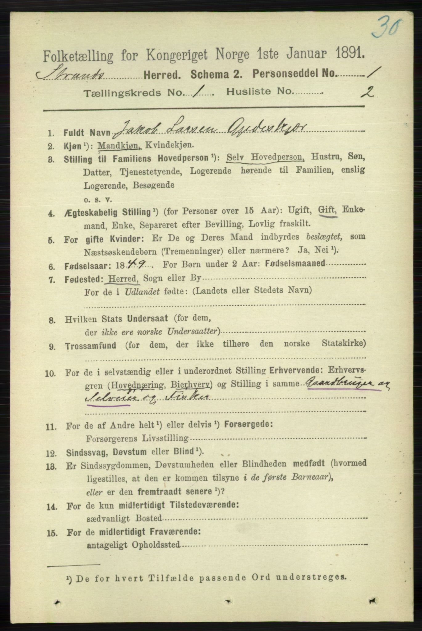 RA, 1891 census for 1130 Strand, 1891, p. 86