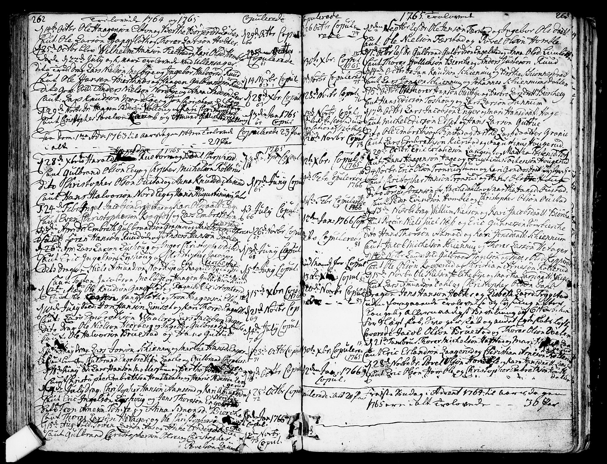 Nannestad prestekontor Kirkebøker, AV/SAO-A-10414a/F/Fa/L0007: Parish register (official) no. I 7, 1754-1791, p. 262-263