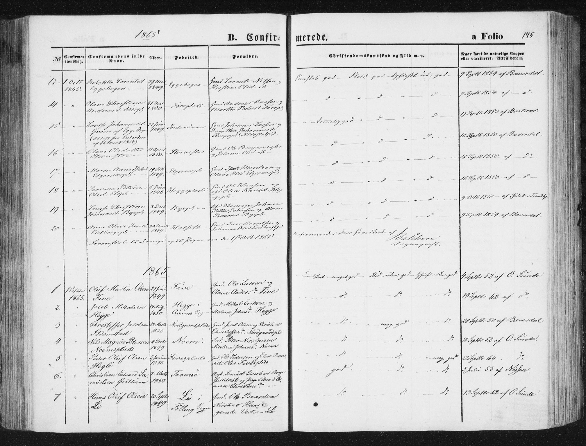 Ministerialprotokoller, klokkerbøker og fødselsregistre - Nord-Trøndelag, SAT/A-1458/746/L0447: Parish register (official) no. 746A06, 1860-1877, p. 145