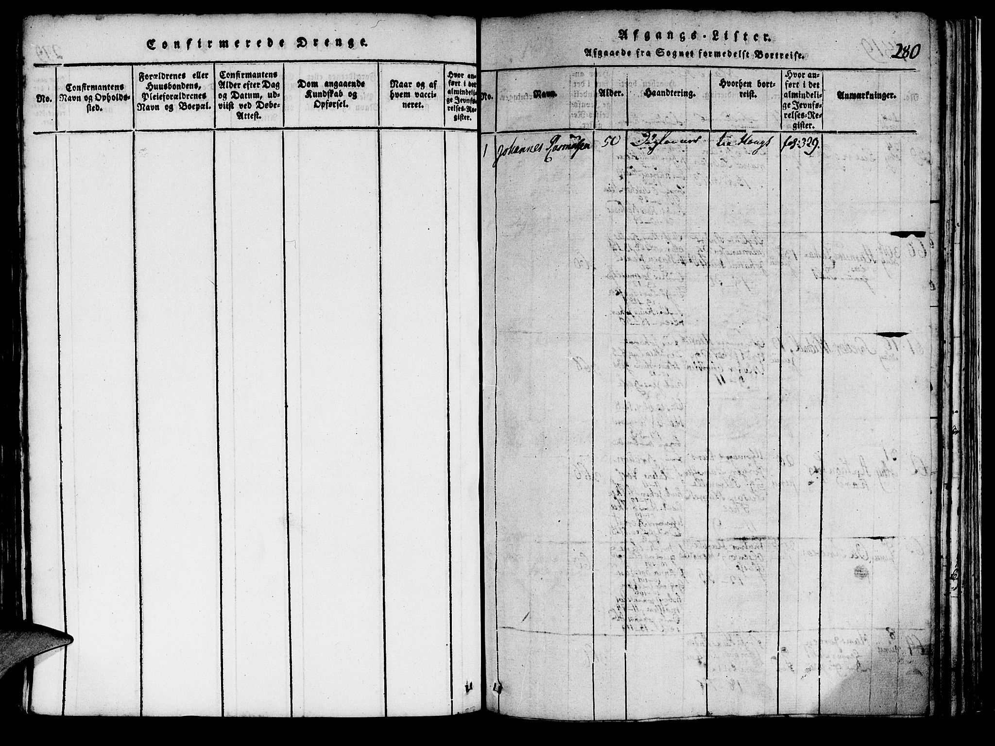Domkirken sokneprestembete, SAB/A-74801/H/Haa/L0010: Parish register (official) no. A 10, 1816-1821, p. 280