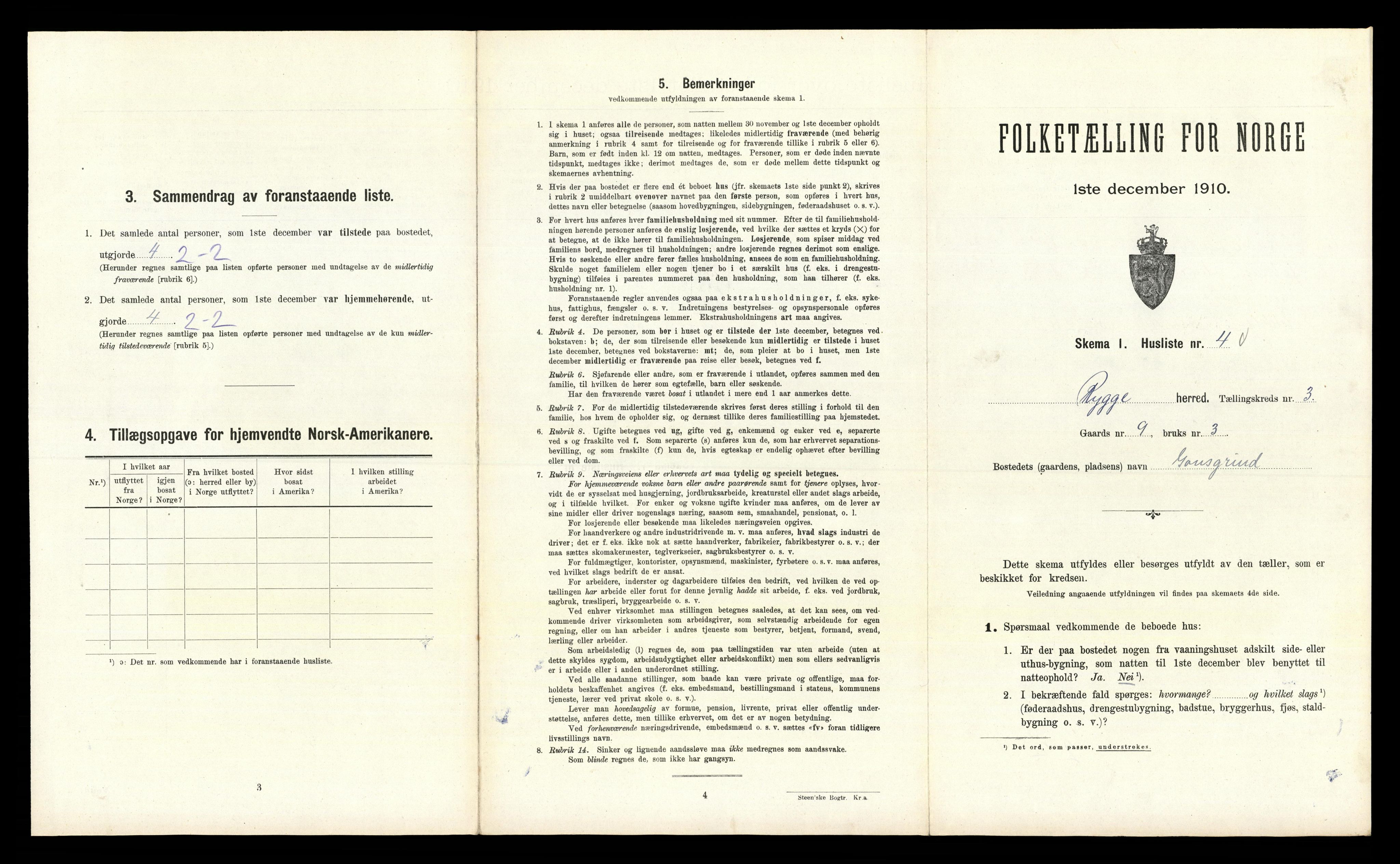 RA, 1910 census for Rygge, 1910, p. 446