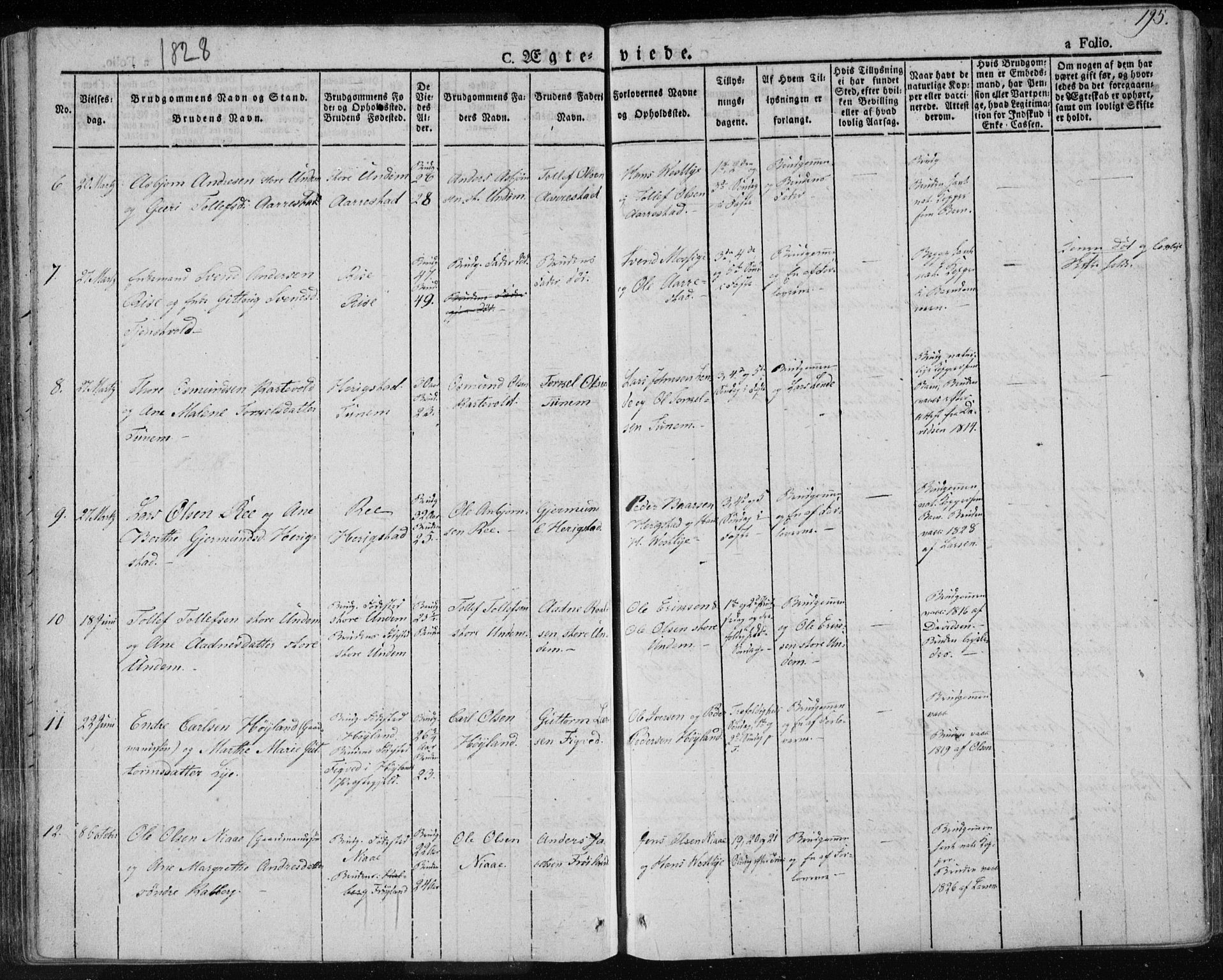 Lye sokneprestkontor, AV/SAST-A-101794/001/30BA/L0004: Parish register (official) no. A 4, 1826-1841, p. 195