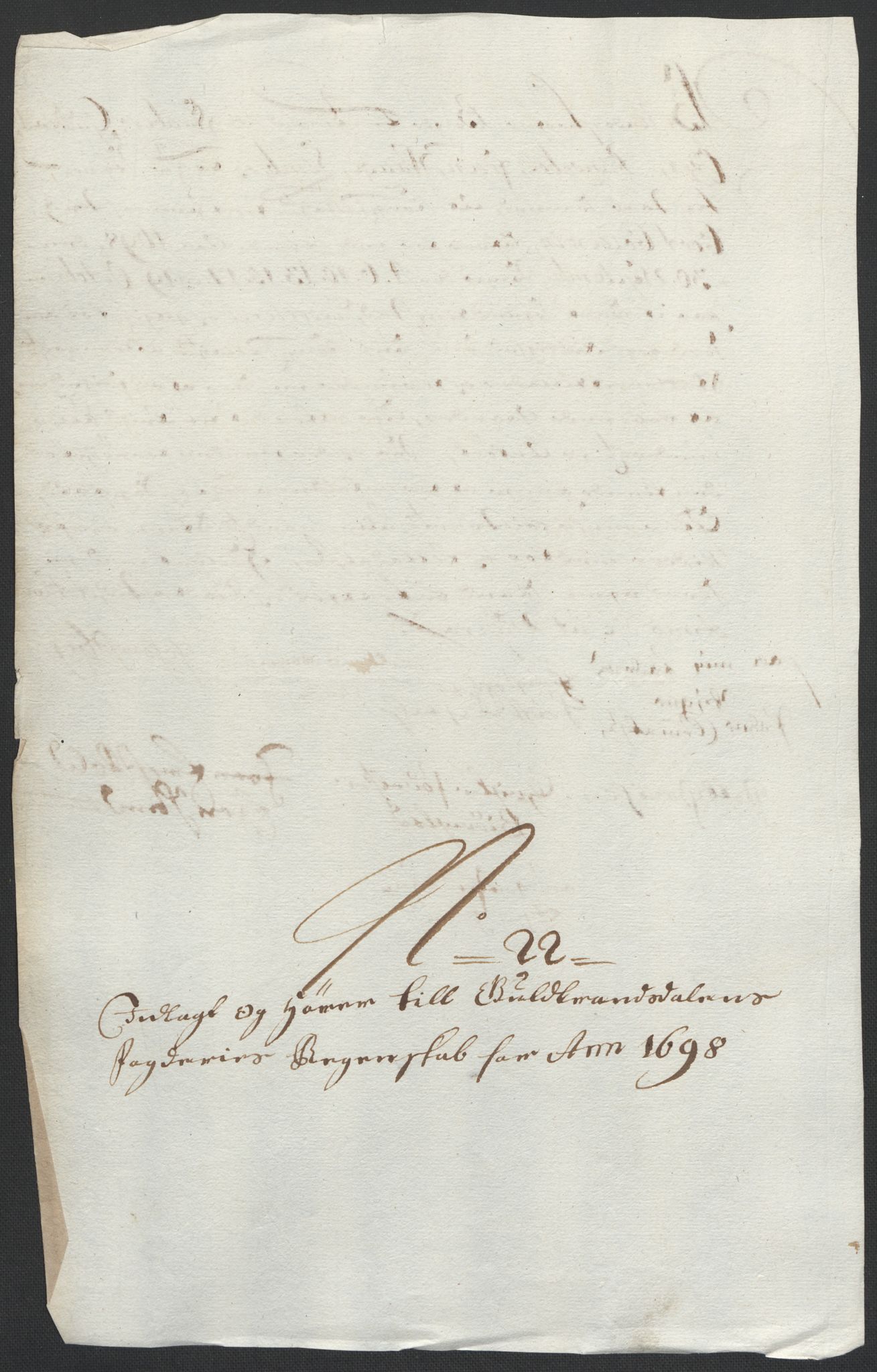 Rentekammeret inntil 1814, Reviderte regnskaper, Fogderegnskap, AV/RA-EA-4092/R17/L1171: Fogderegnskap Gudbrandsdal, 1698, p. 168