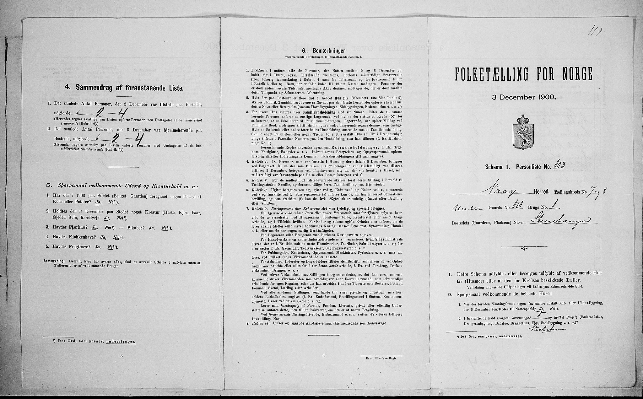 SAH, 1900 census for Vågå, 1900, p. 1398