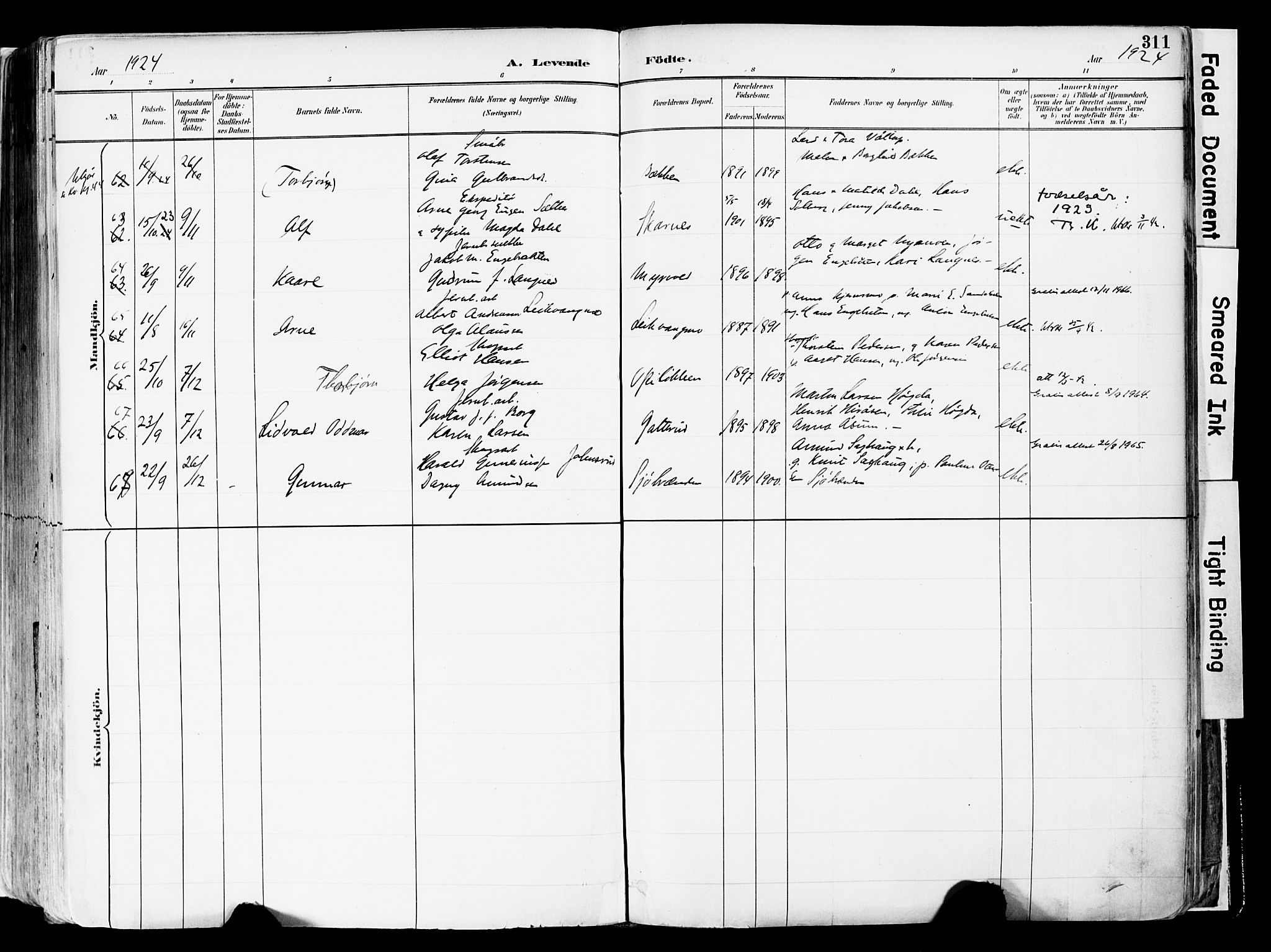 Sør-Odal prestekontor, AV/SAH-PREST-030/H/Ha/Haa/L0006: Parish register (official) no. 6, 1886-1931, p. 311