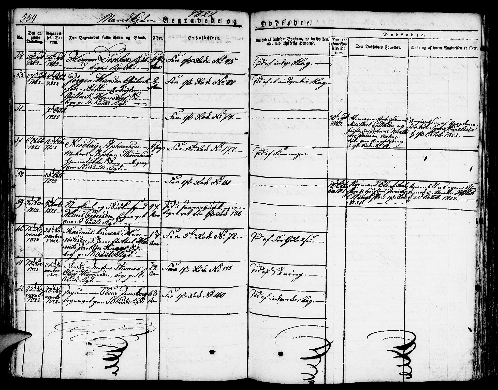 Nykirken Sokneprestembete, SAB/A-77101/H/Hab: Parish register (copy) no. A 5II, 1821-1843, p. 554