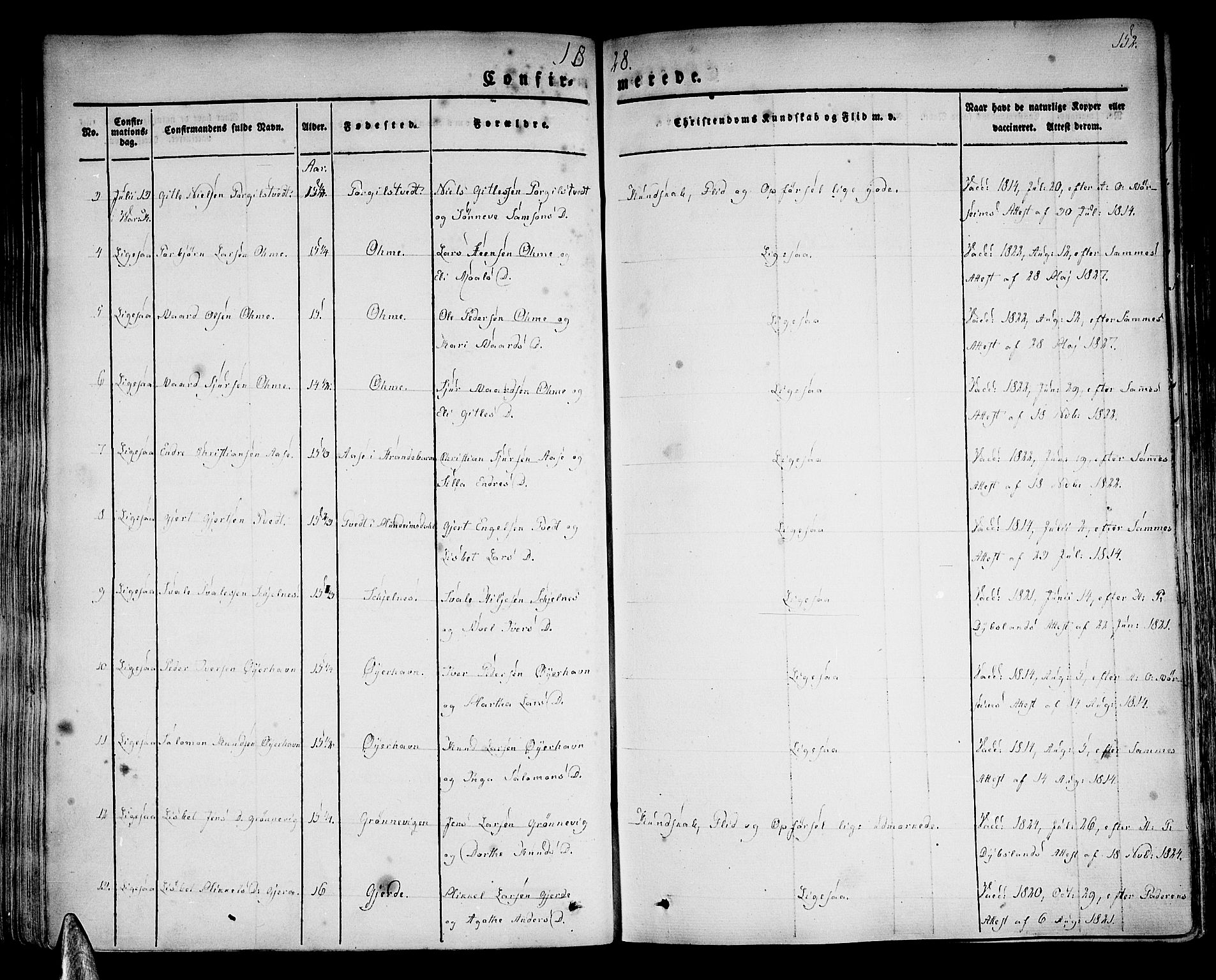 Strandebarm sokneprestembete, AV/SAB-A-78401/H/Haa: Parish register (official) no. A 6, 1826-1843, p. 152