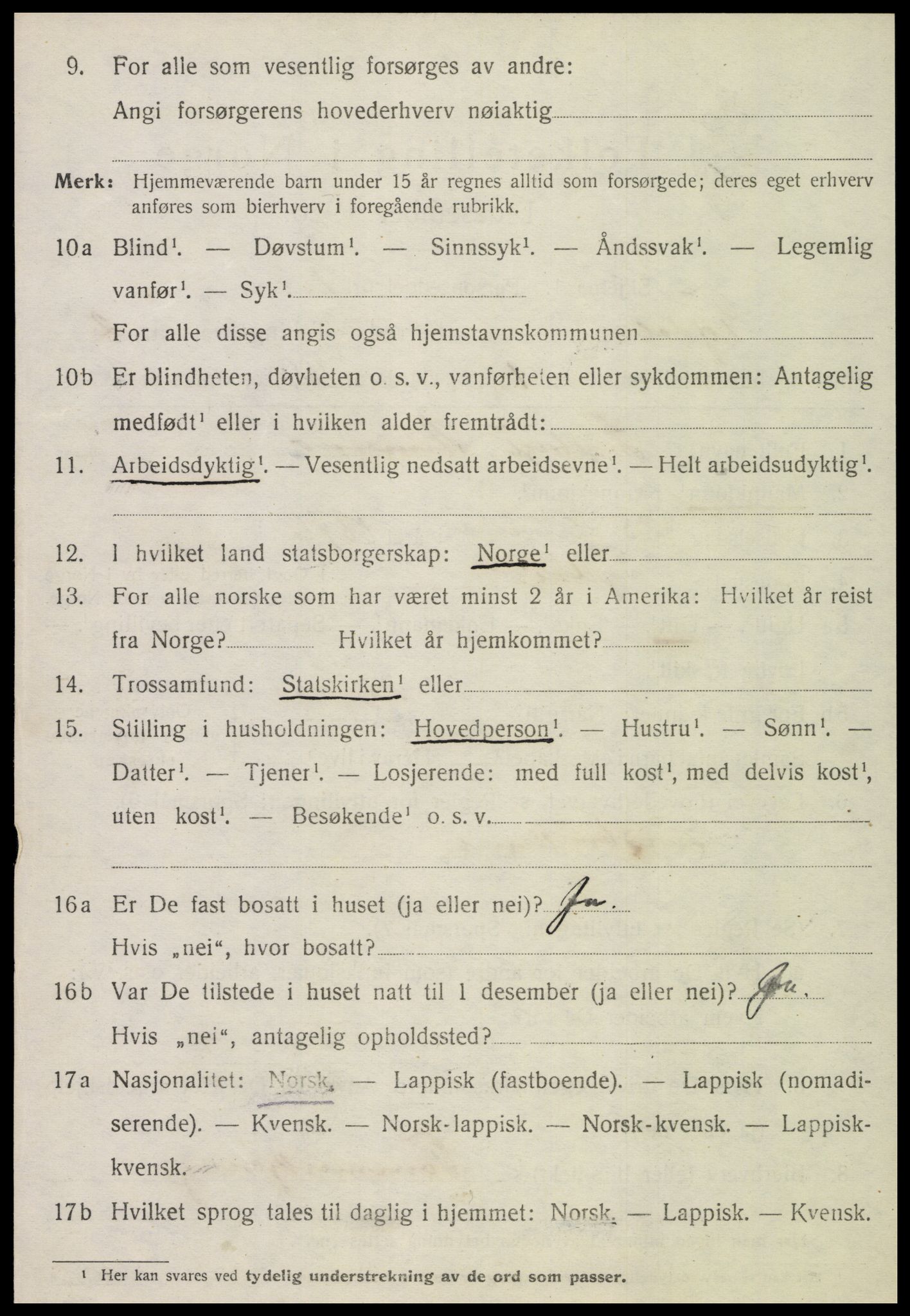 SAT, 1920 census for Tydal, 1920, p. 568