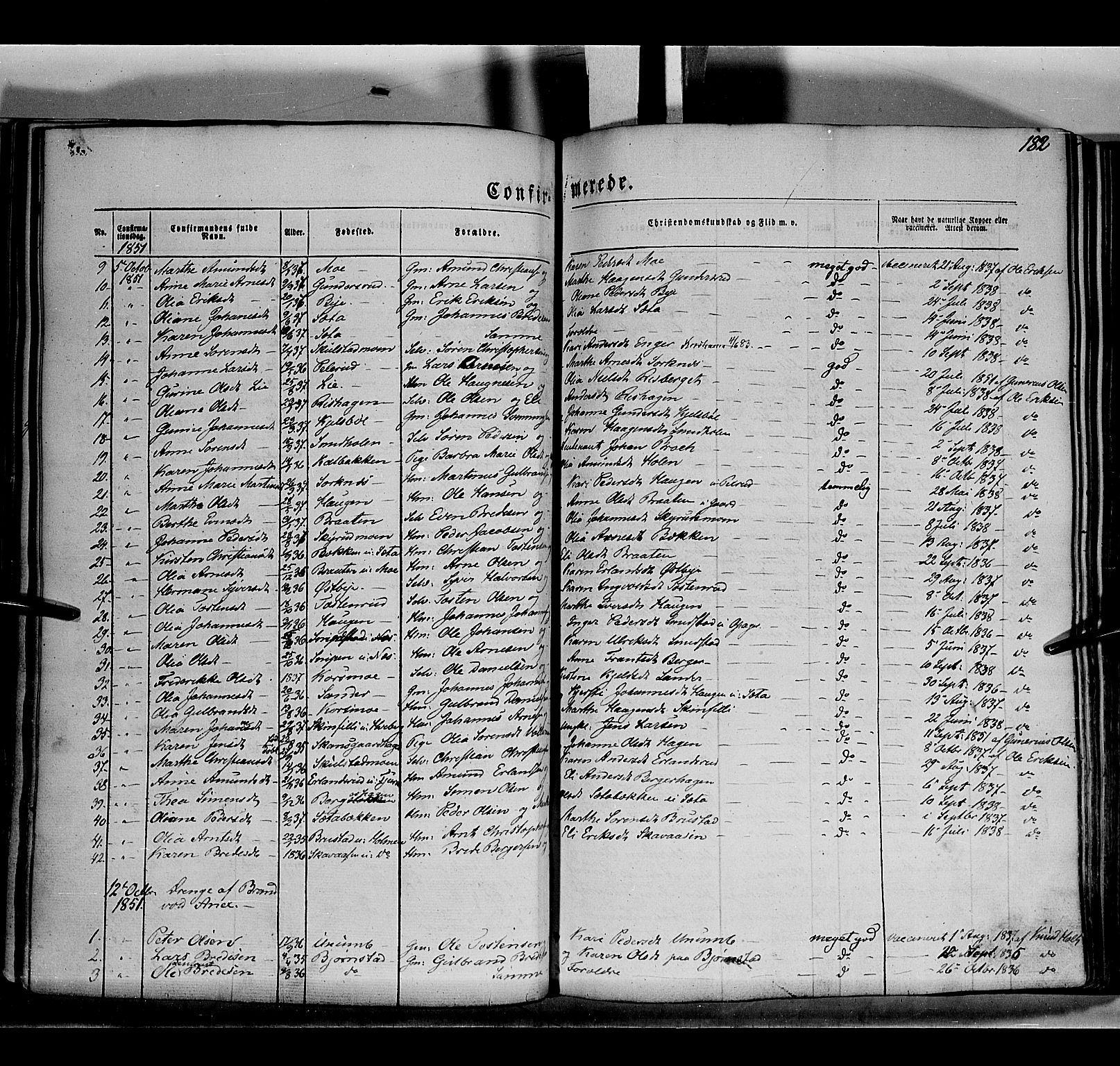 Grue prestekontor, AV/SAH-PREST-036/H/Ha/Haa/L0008: Parish register (official) no. 8, 1847-1858, p. 182