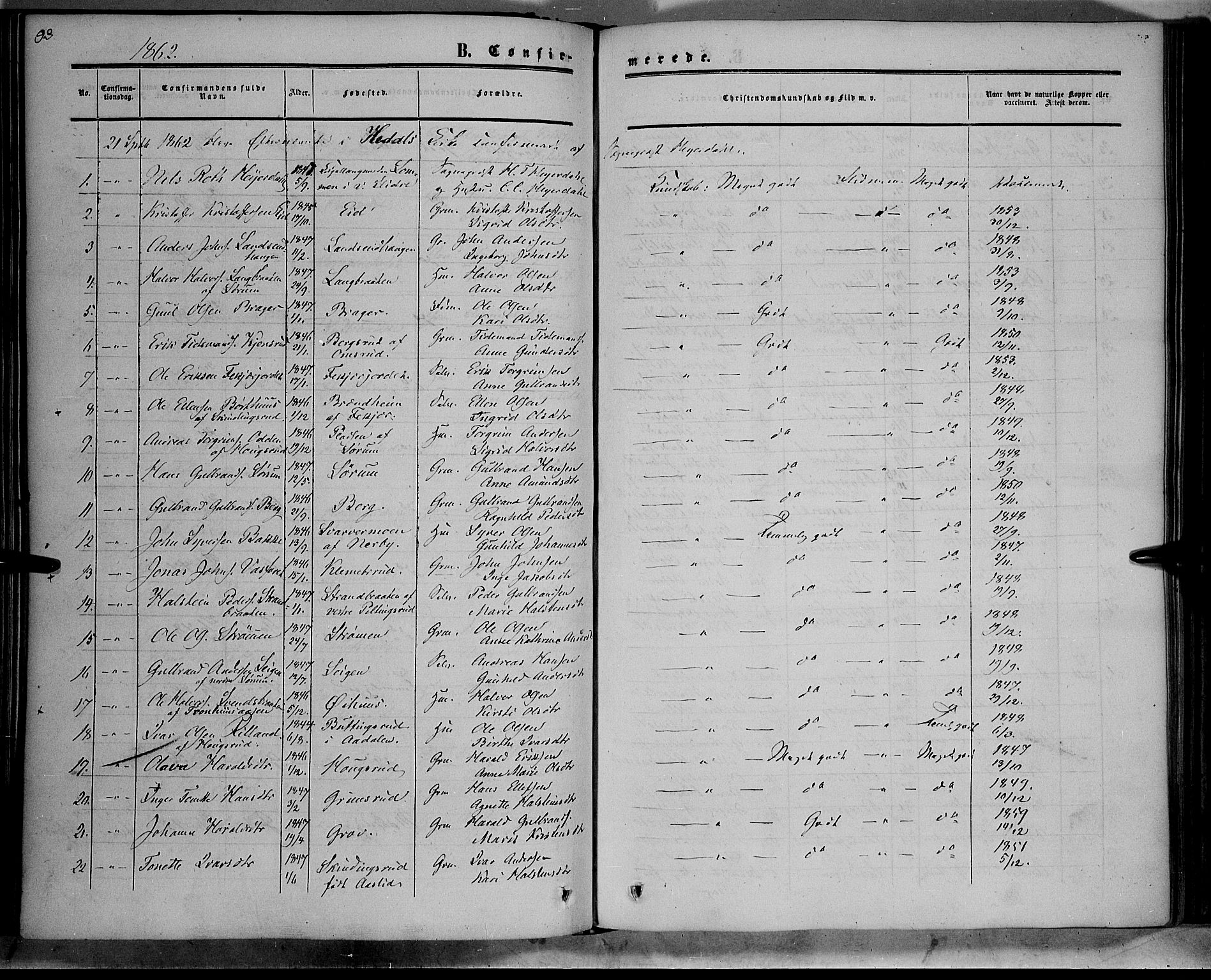 Sør-Aurdal prestekontor, SAH/PREST-128/H/Ha/Haa/L0007: Parish register (official) no. 7, 1849-1876, p. 93