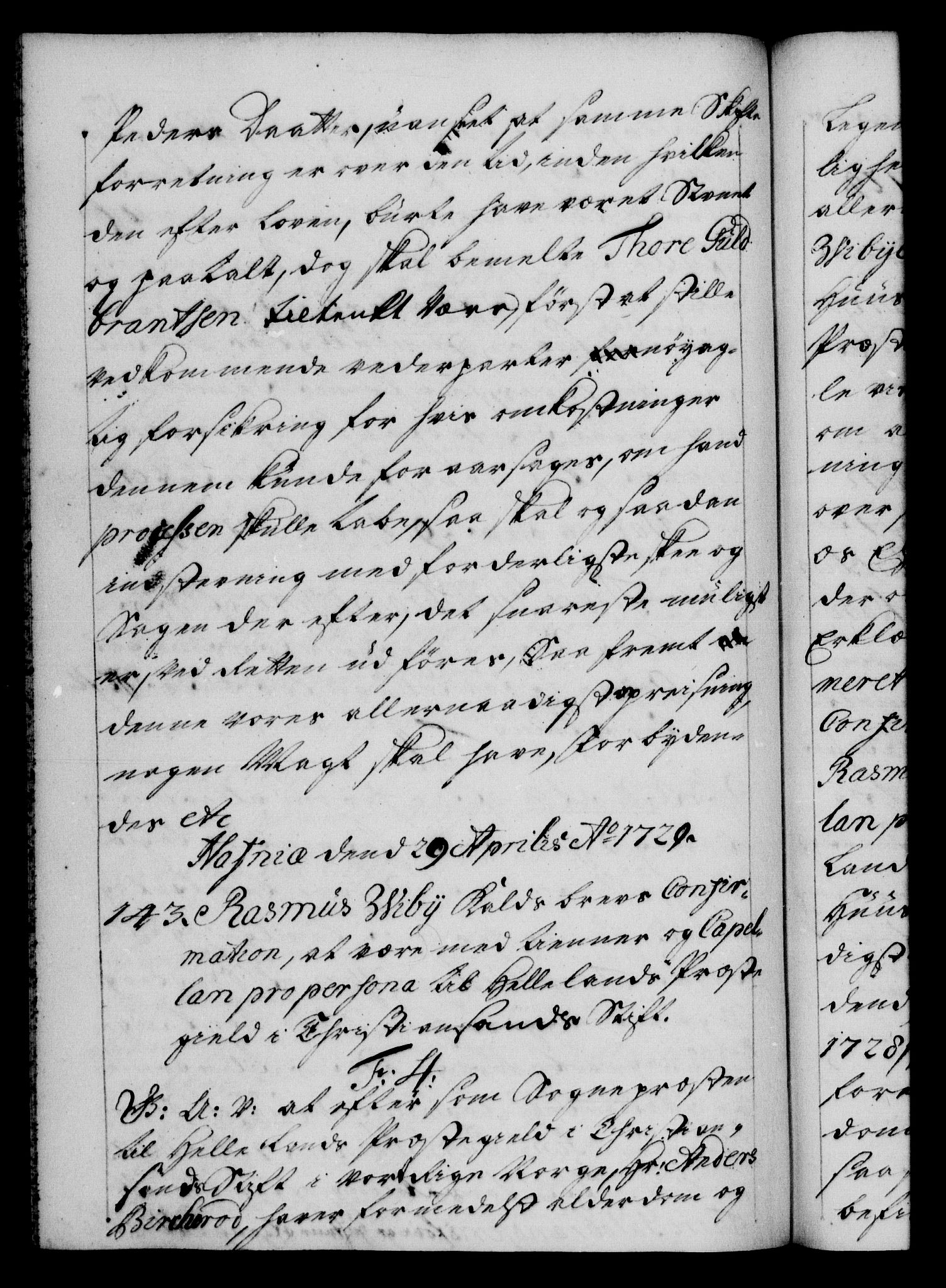 Danske Kanselli 1572-1799, AV/RA-EA-3023/F/Fc/Fca/Fcaa/L0026: Norske registre, 1729-1730, p. 107b