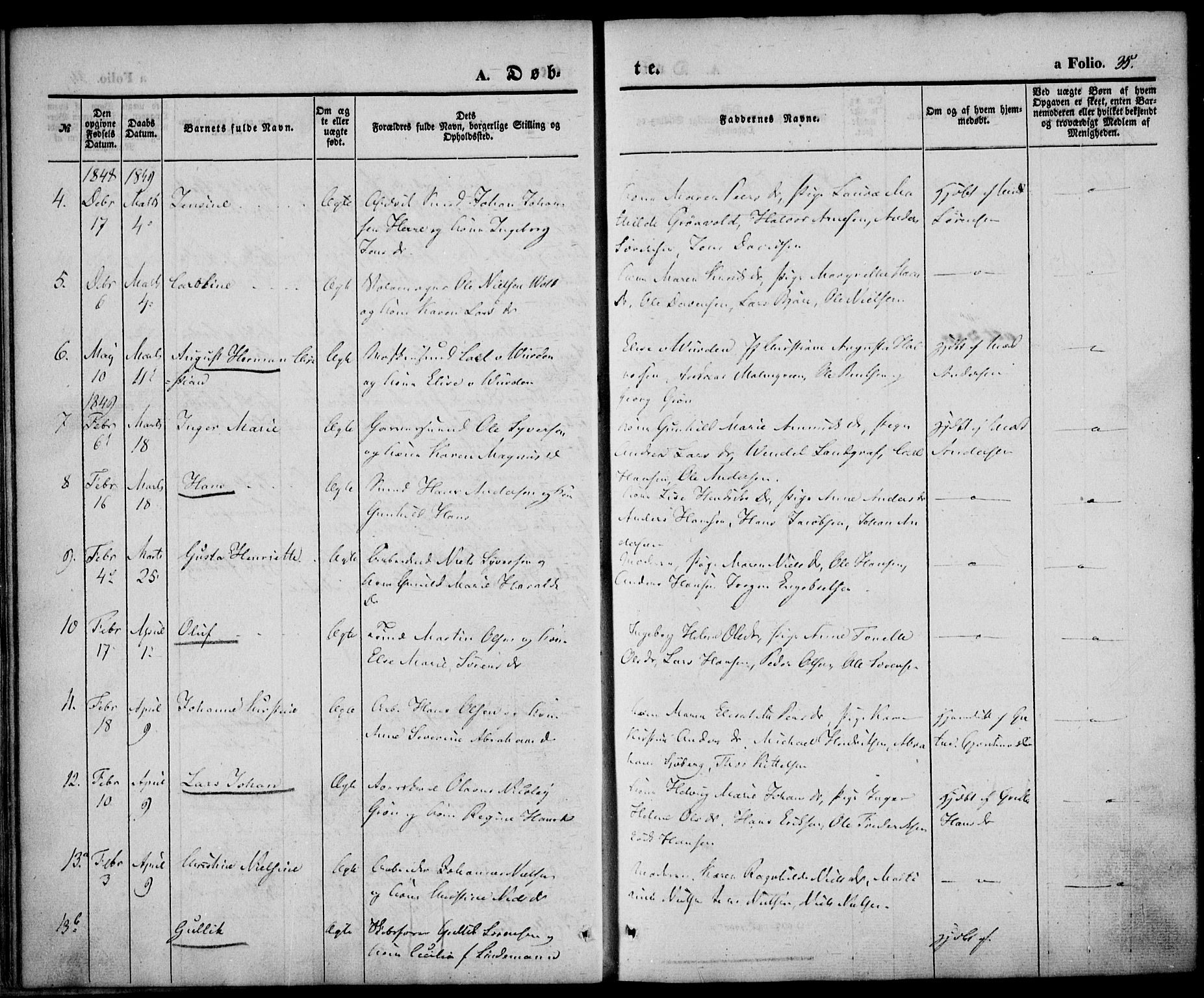 Larvik kirkebøker, AV/SAKO-A-352/F/Fb/L0003: Parish register (official) no. II 3, 1842-1856, p. 35