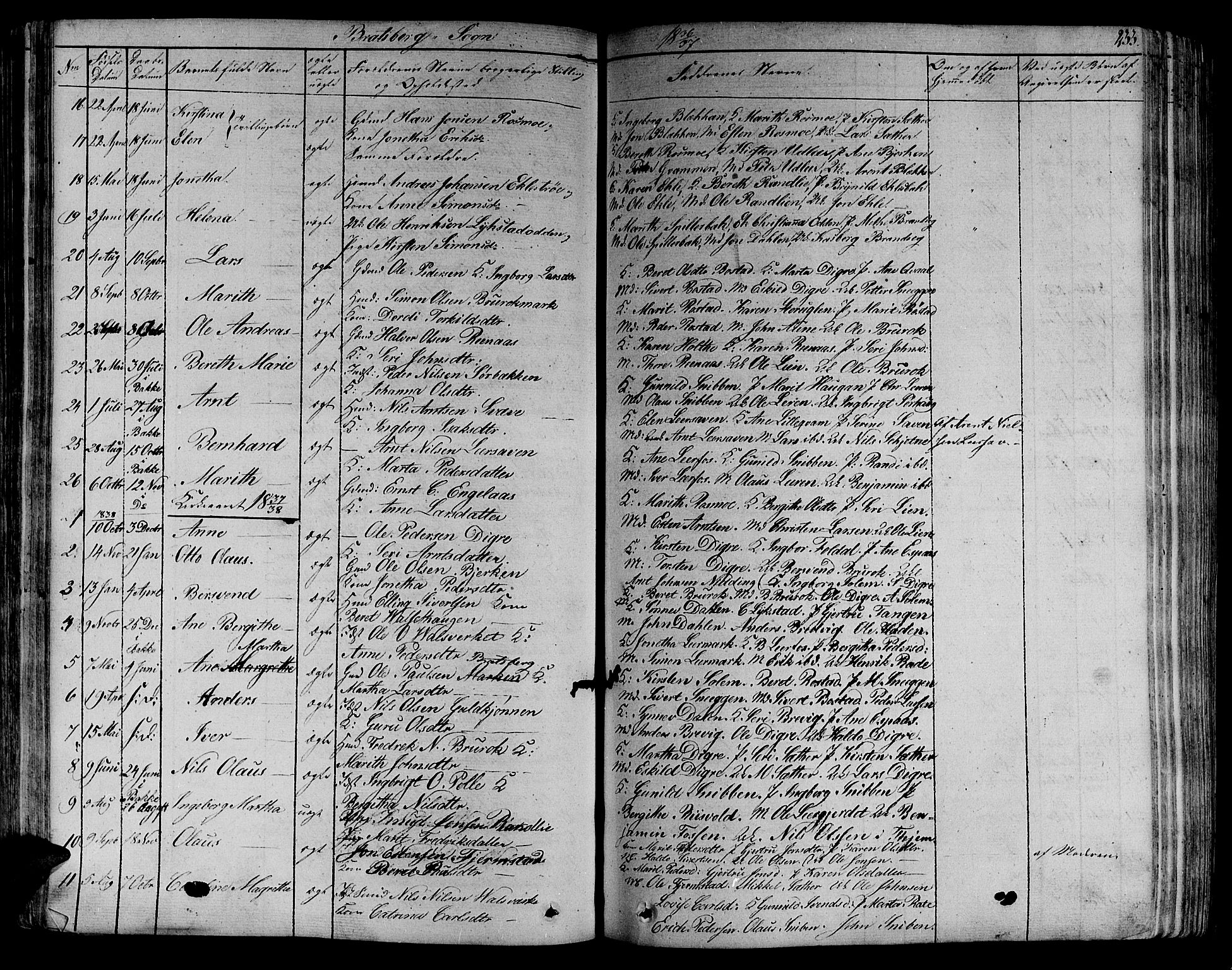 Ministerialprotokoller, klokkerbøker og fødselsregistre - Sør-Trøndelag, SAT/A-1456/606/L0289: Parish register (official) no. 606A04 /4, 1826-1840, p. 233