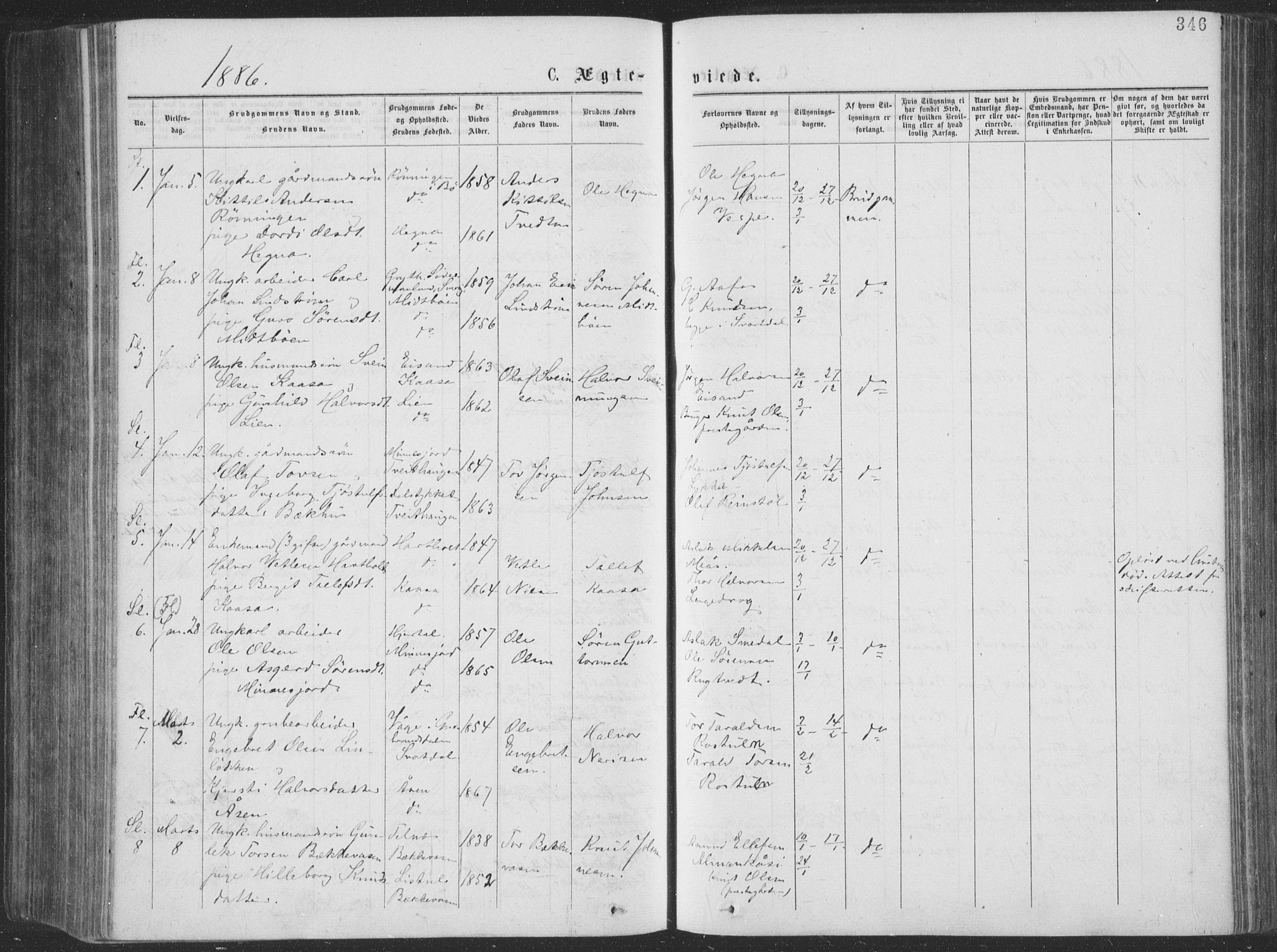 Seljord kirkebøker, SAKO/A-20/F/Fa/L0014: Parish register (official) no. I 14, 1877-1886, p. 346