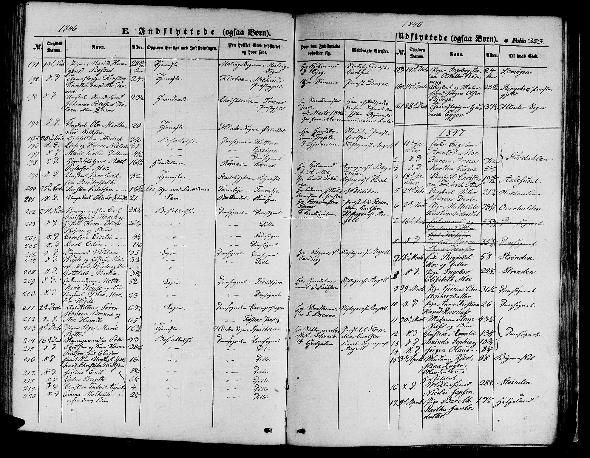 Ministerialprotokoller, klokkerbøker og fødselsregistre - Sør-Trøndelag, SAT/A-1456/602/L0137: Parish register (copy) no. 602C05, 1846-1856, p. 323