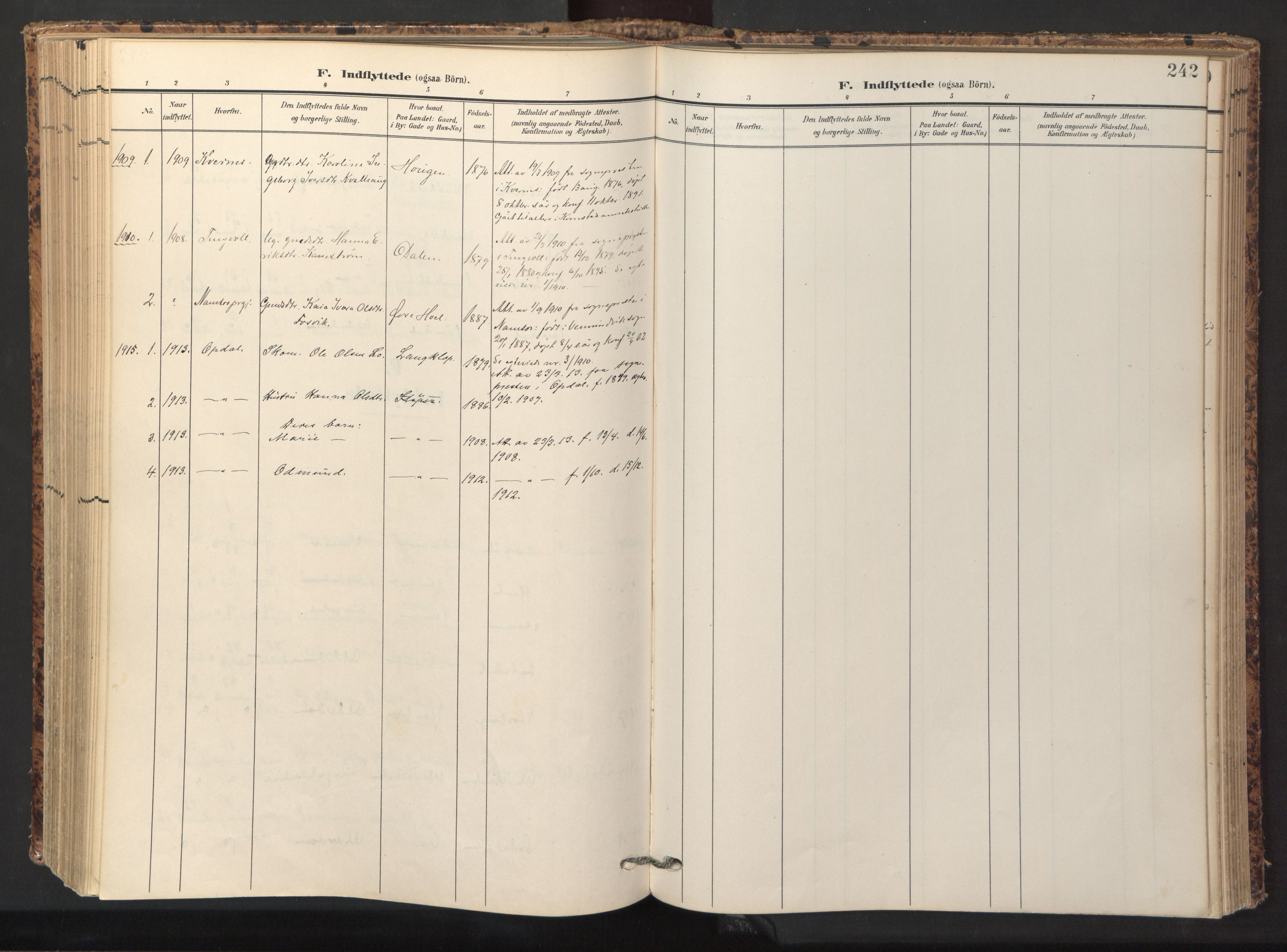 Ministerialprotokoller, klokkerbøker og fødselsregistre - Sør-Trøndelag, SAT/A-1456/674/L0873: Parish register (official) no. 674A05, 1908-1923, p. 242