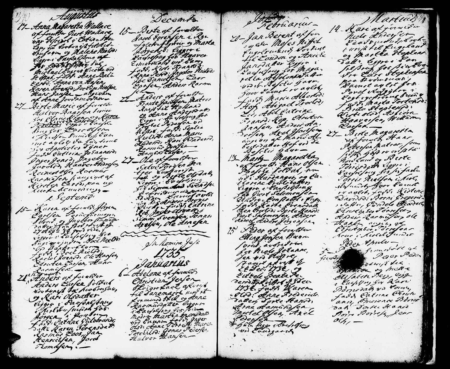 Domkirken sokneprestembete, AV/SAB-A-74801/H/Haa/L0002: Parish register (official) no. A 2, 1733-1750, p. 340-341