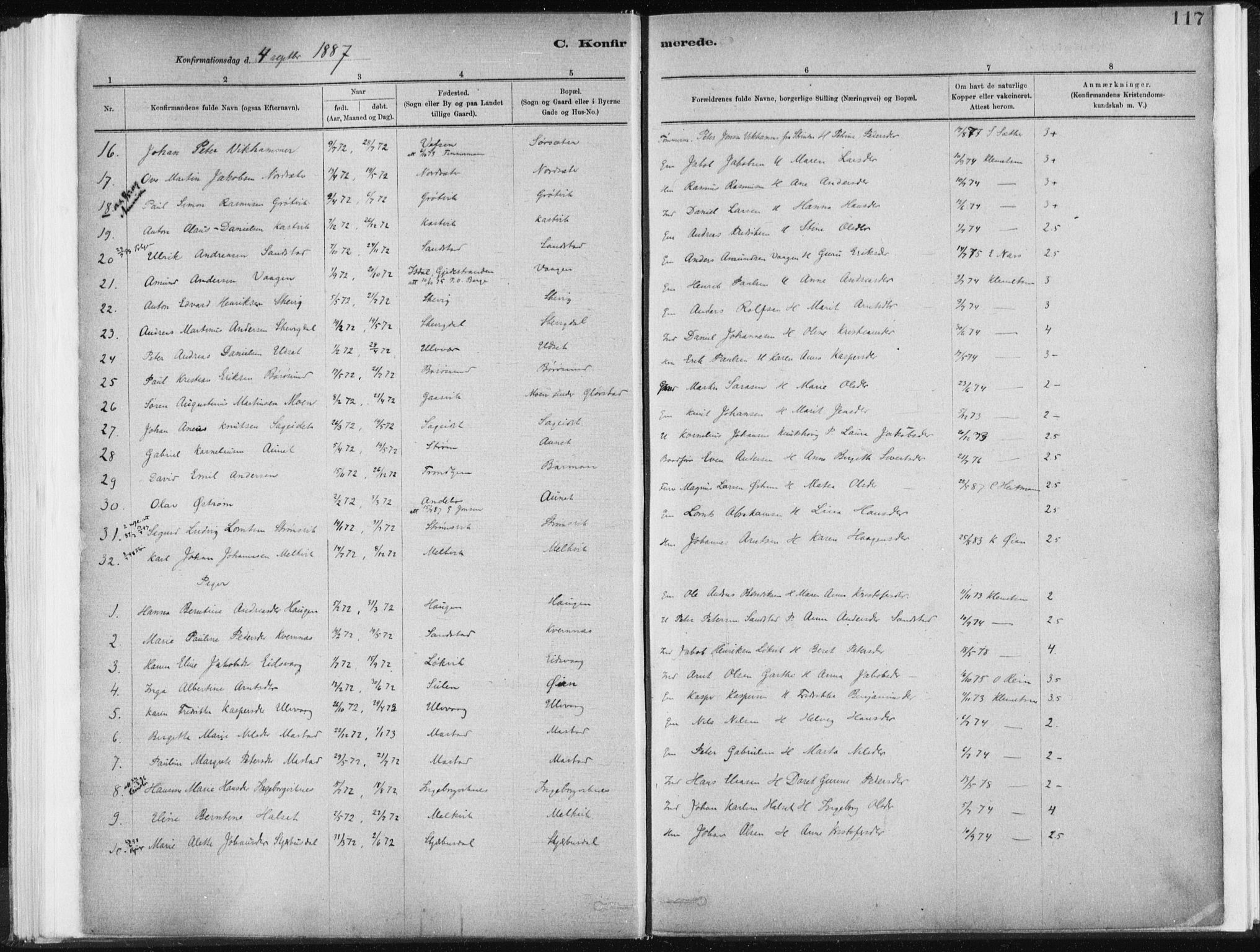 Ministerialprotokoller, klokkerbøker og fødselsregistre - Sør-Trøndelag, SAT/A-1456/637/L0558: Parish register (official) no. 637A01, 1882-1899, p. 117