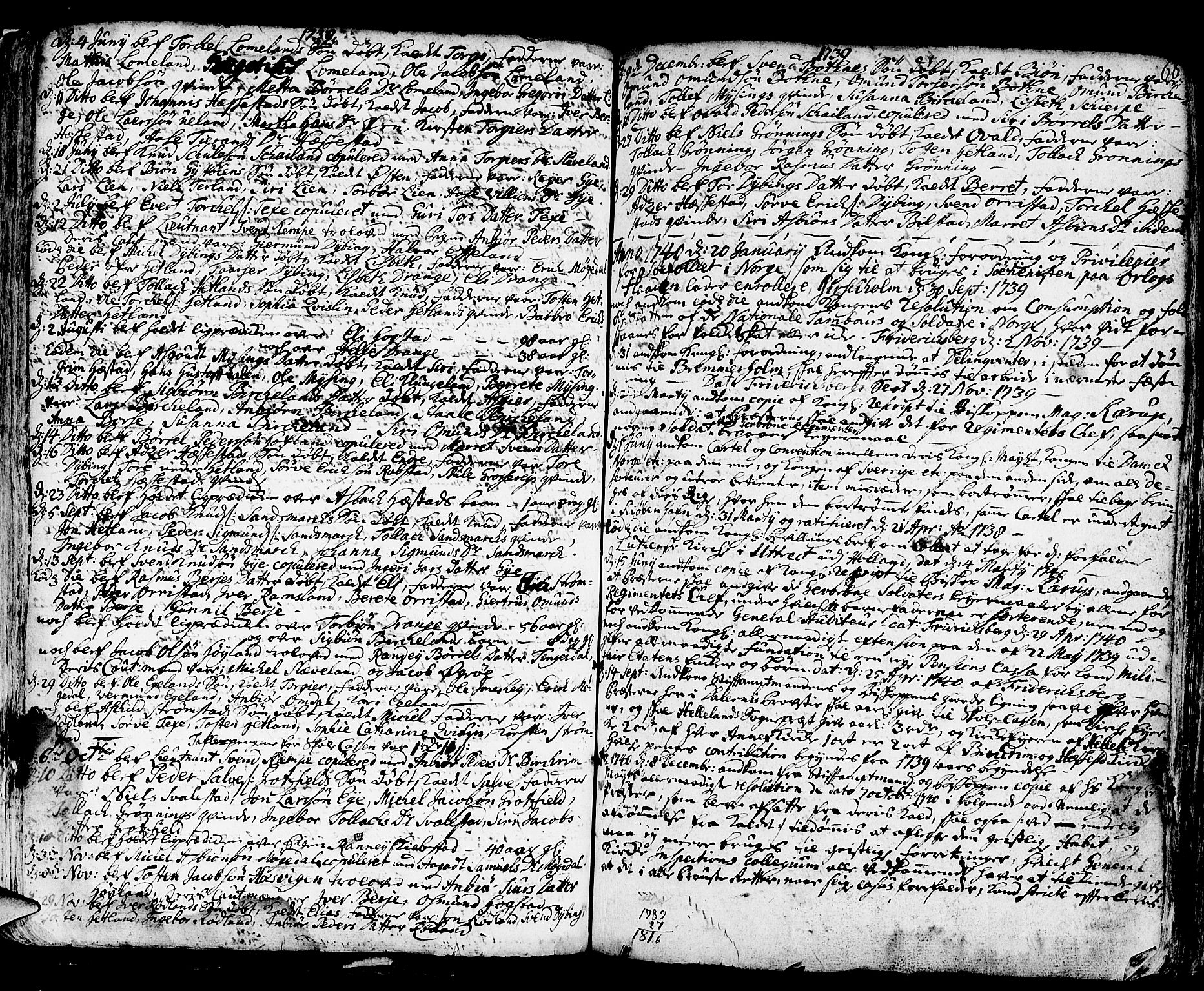 Helleland sokneprestkontor, AV/SAST-A-101810: Parish register (official) no. A 1 /1, 1713-1761, p. 66