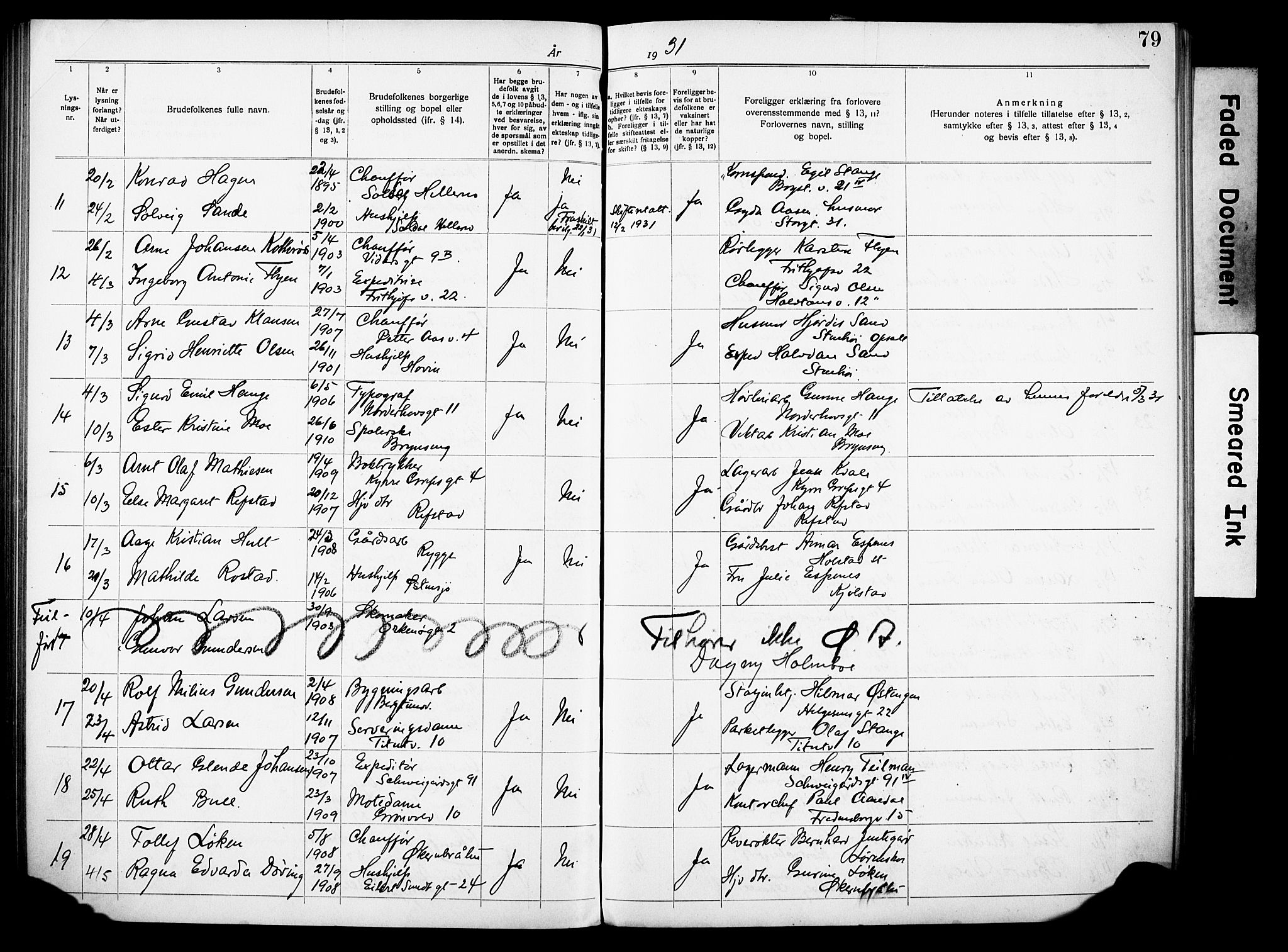 Østre Aker prestekontor Kirkebøker, SAO/A-10840/H/Ha/L0007: Banns register no. I 7, 1919-1933, p. 79