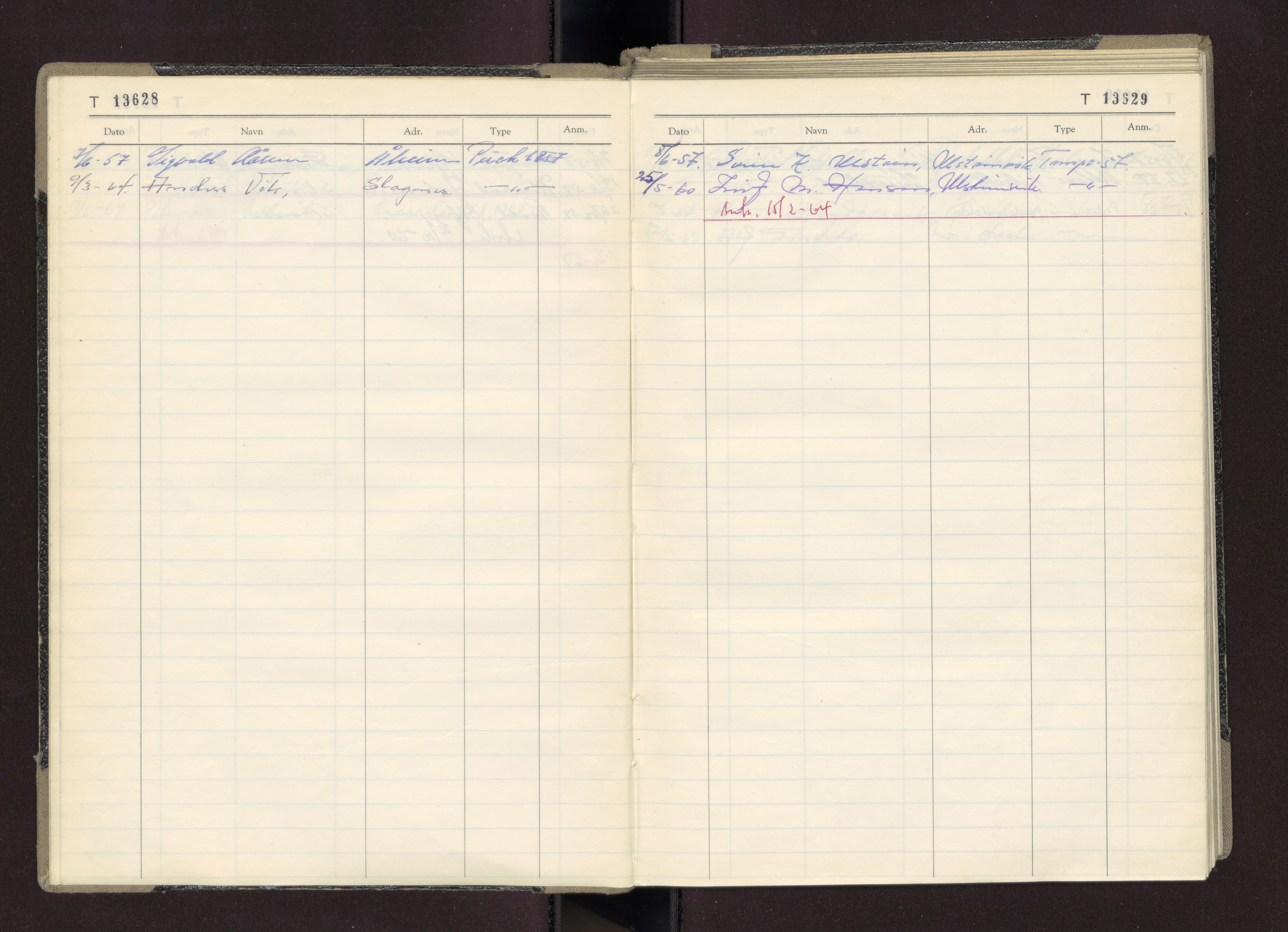 Møre og Romsdal vegkontor - Ålesund trafikkstasjon, AV/SAT-A-4099/F/Fc/L0011: Bilregister; T 13601 - T 13999, 1955-1970