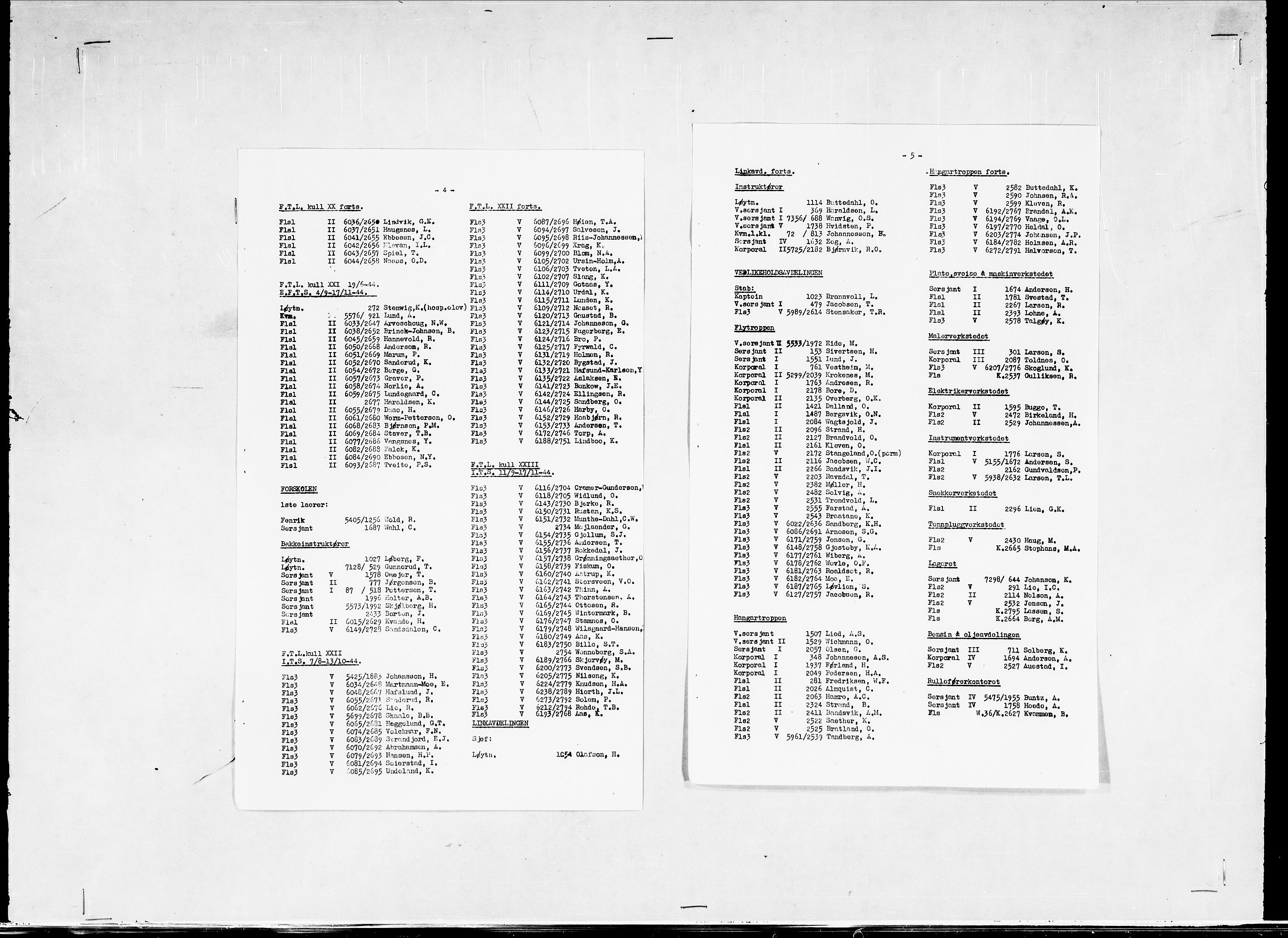 Forsvaret, Flyvåpnenes treningsleir 1940-1945, AV/RA-RAFA-3974/V/L0038: Ekspedisjonskontoret. 8. Personellkontoret, 1940-1945