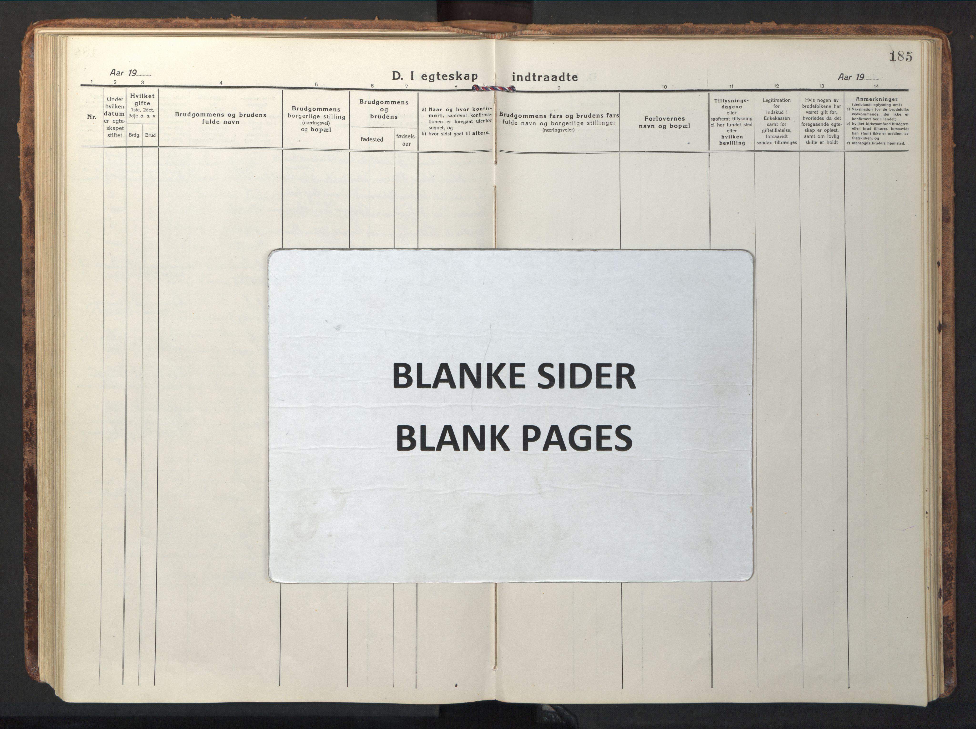 Ministerialprotokoller, klokkerbøker og fødselsregistre - Nord-Trøndelag, AV/SAT-A-1458/714/L0136: Parish register (copy) no. 714C05, 1918-1957, p. 185