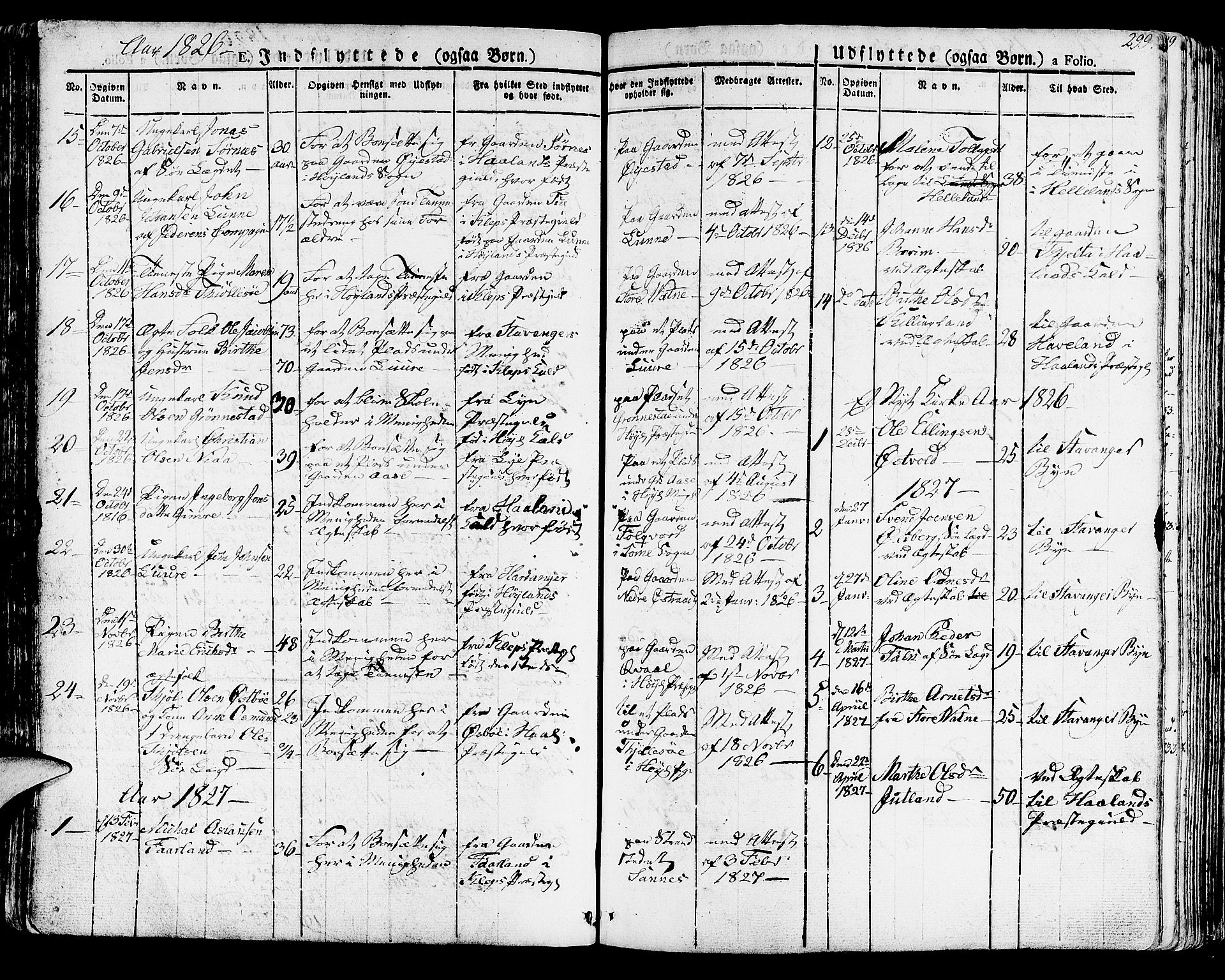 Høyland sokneprestkontor, SAST/A-101799/001/30BA/L0007: Parish register (official) no. A 7 /1, 1825-1841, p. 299