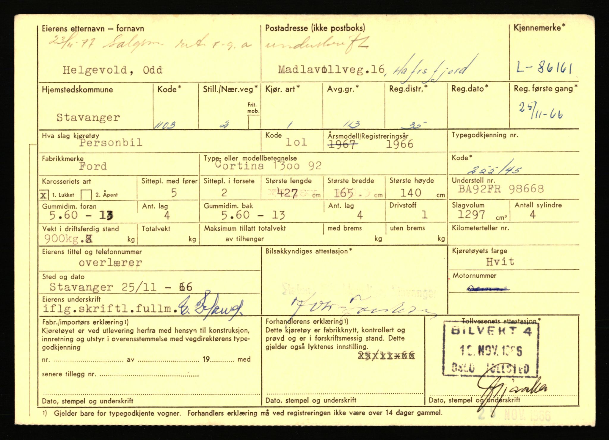 Stavanger trafikkstasjon, AV/SAST-A-101942/0/F/L0073: L-84100 - L-86499, 1930-1971, p. 2147