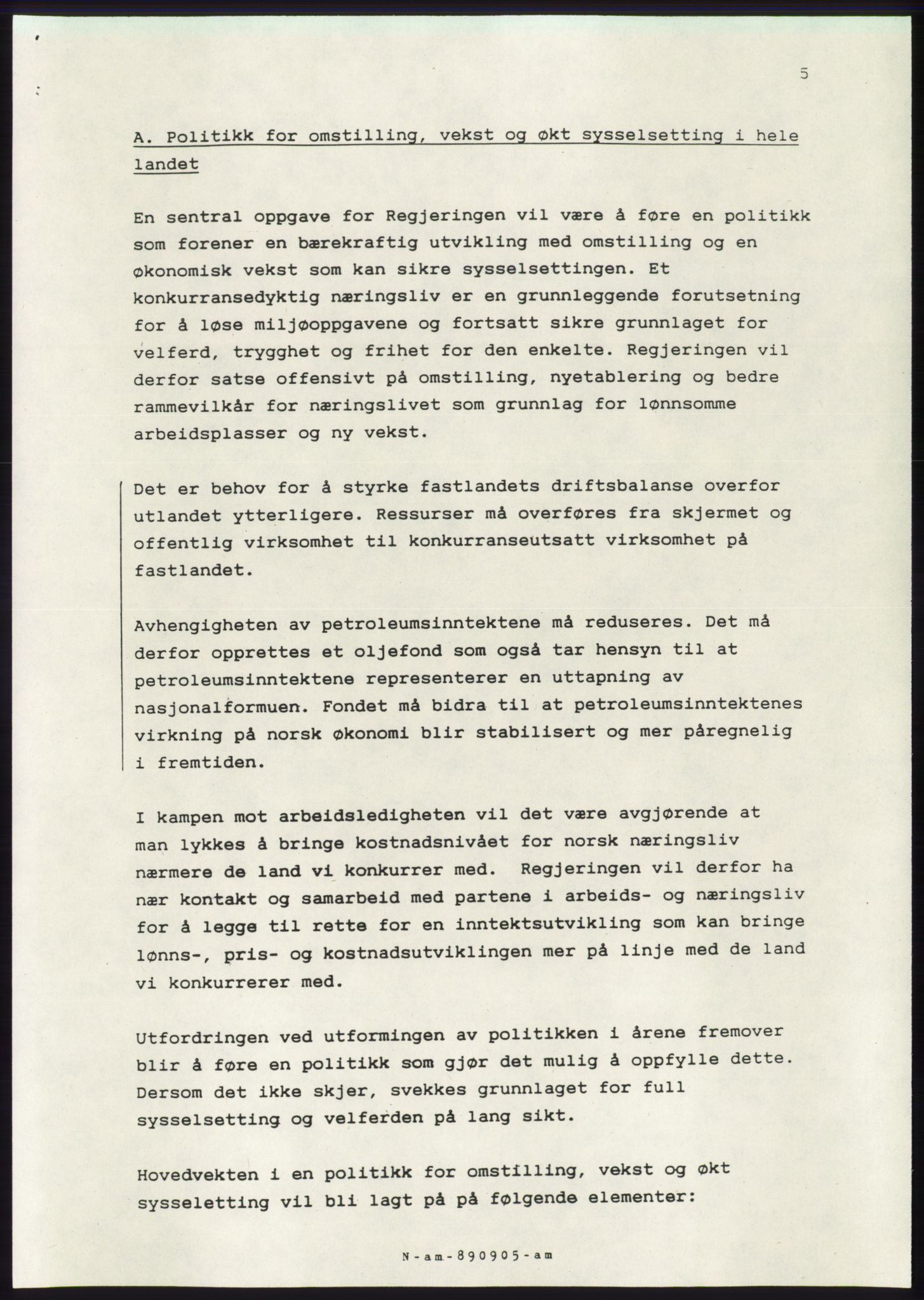 Forhandlingsmøtene 1989 mellom Høyre, KrF og Senterpartiet om dannelse av regjering, AV/RA-PA-0697/A/L0001: Forhandlingsprotokoll med vedlegg, 1989, p. 498