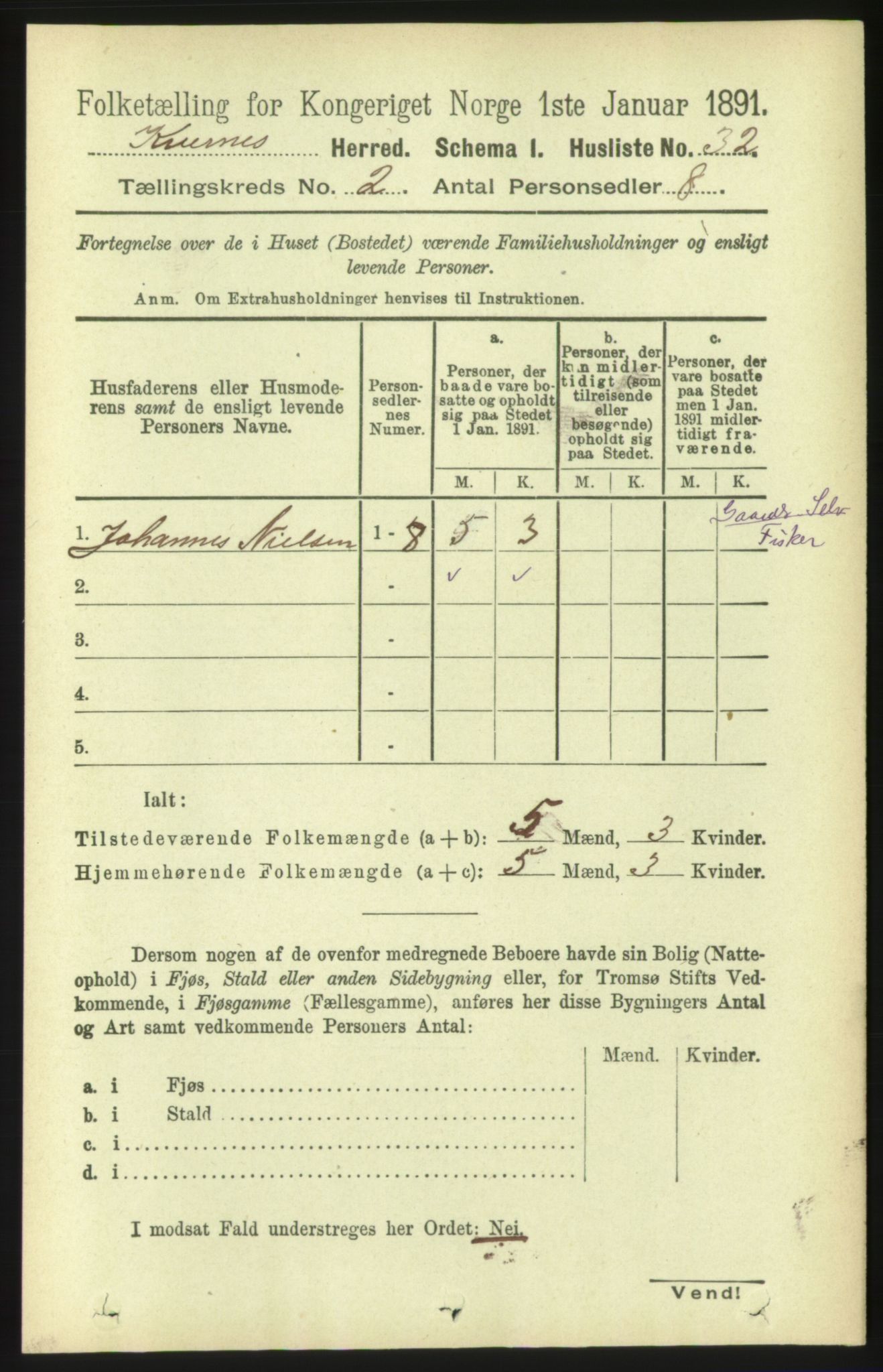 RA, 1891 census for 1553 Kvernes, 1891, p. 668