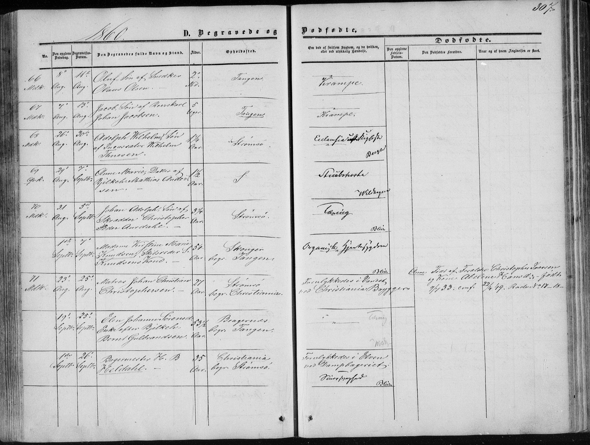 Strømsø kirkebøker, AV/SAKO-A-246/F/Fa/L0015: Parish register (official) no. I 15, 1859-1868, p. 307