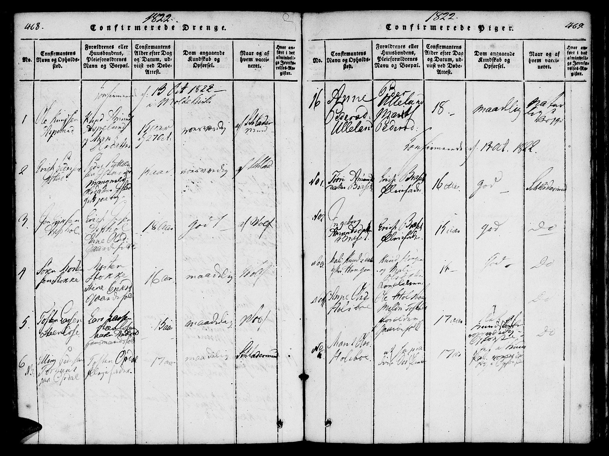 Ministerialprotokoller, klokkerbøker og fødselsregistre - Møre og Romsdal, SAT/A-1454/557/L0679: Parish register (official) no. 557A01, 1818-1843, p. 468-469