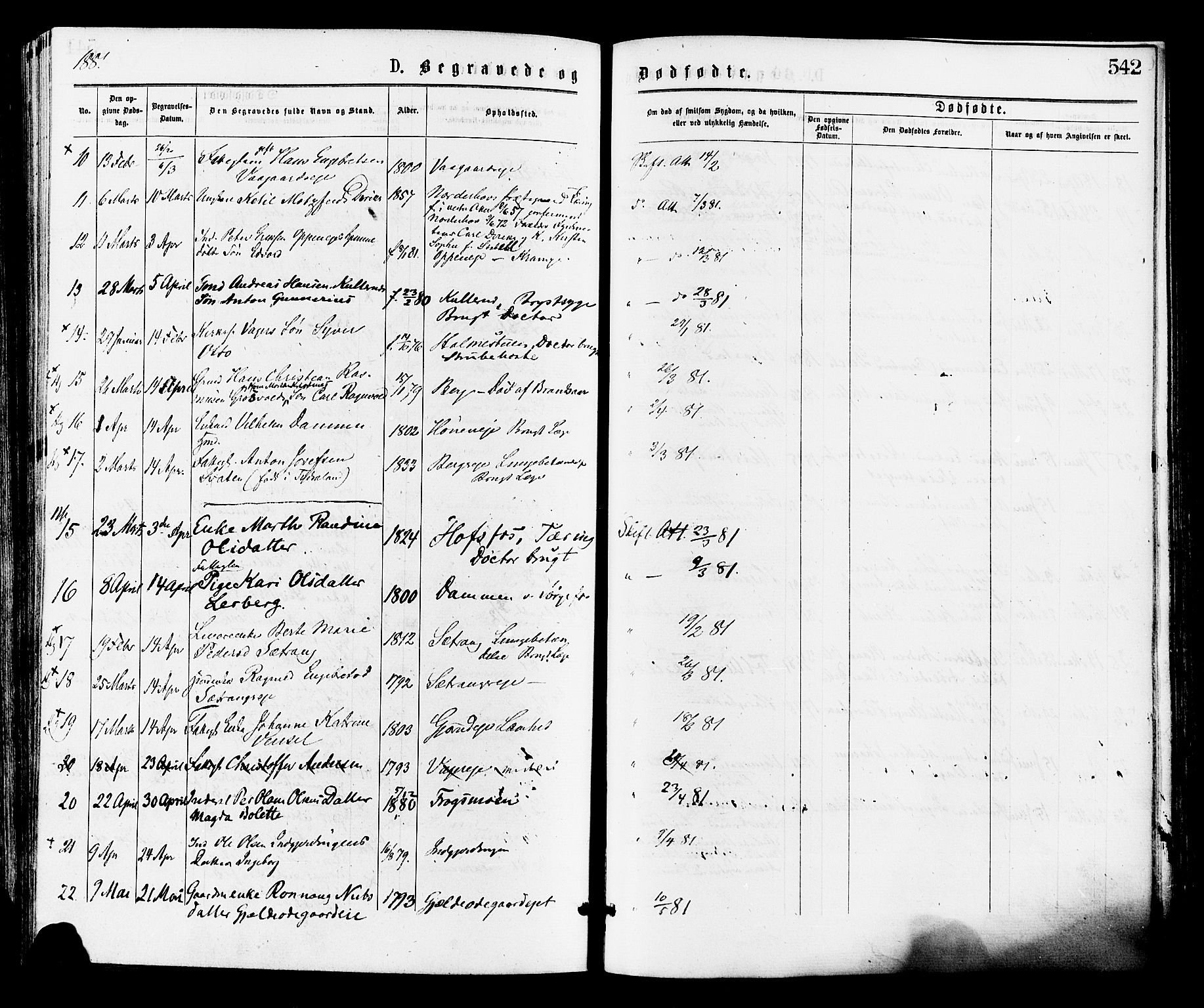 Norderhov kirkebøker, AV/SAKO-A-237/F/Fa/L0015: Parish register (official) no. 15, 1875-1884, p. 542