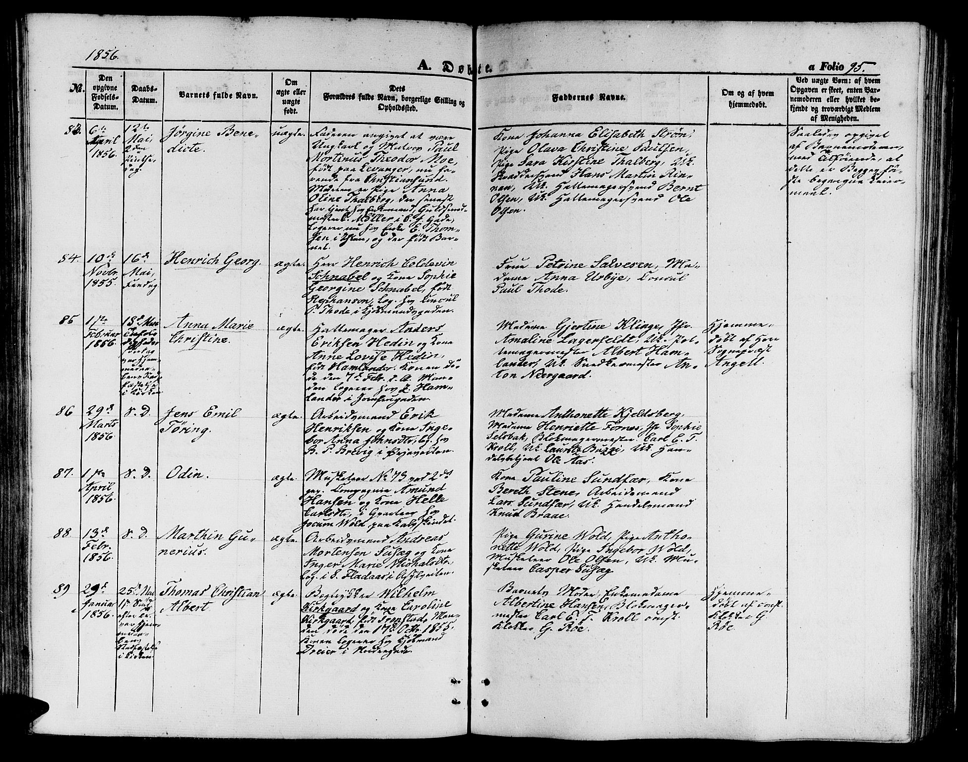 Ministerialprotokoller, klokkerbøker og fødselsregistre - Sør-Trøndelag, SAT/A-1456/602/L0138: Parish register (copy) no. 602C06, 1853-1858, p. 95