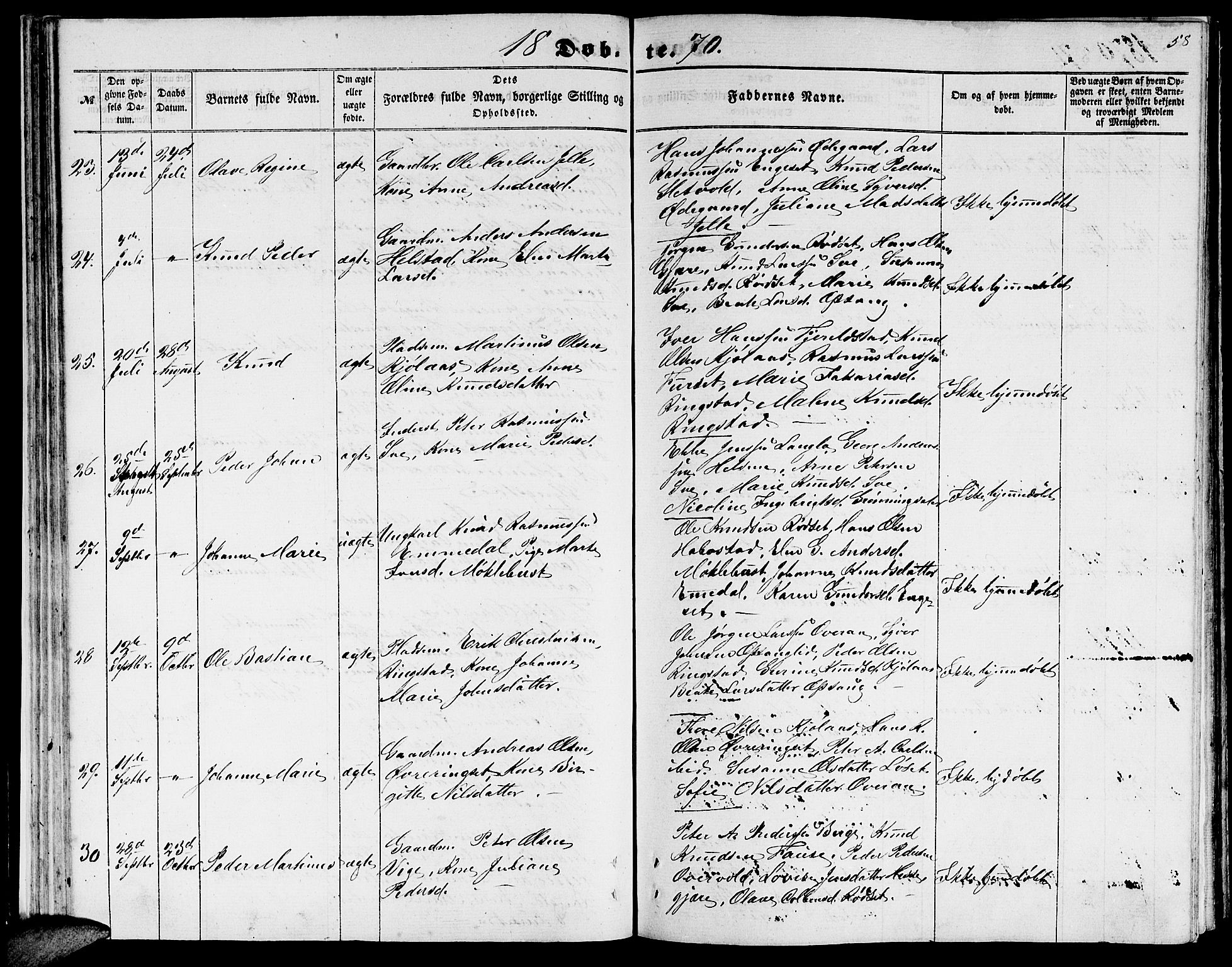 Ministerialprotokoller, klokkerbøker og fødselsregistre - Møre og Romsdal, AV/SAT-A-1454/520/L0291: Parish register (copy) no. 520C03, 1854-1881, p. 58