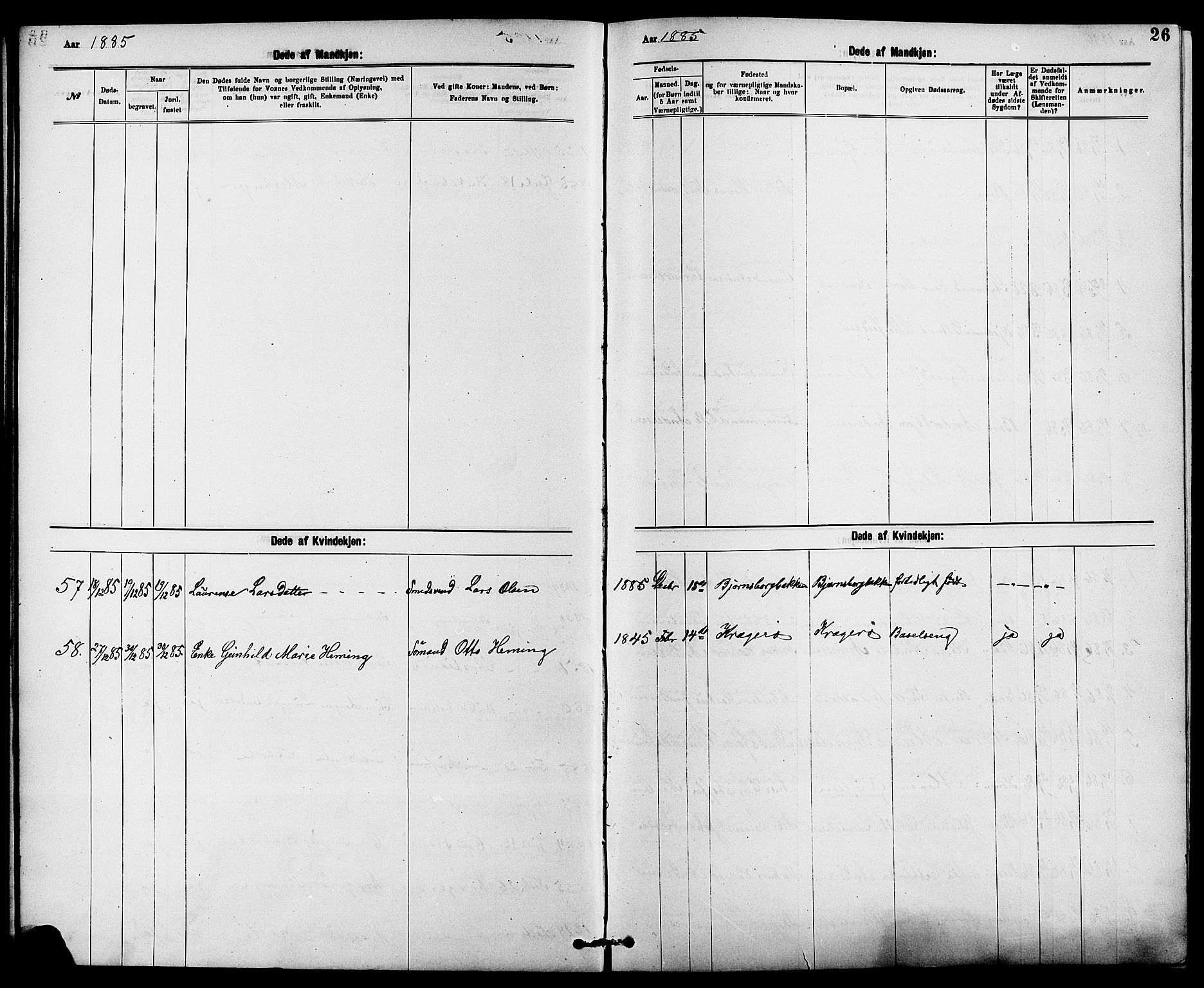 Kragerø kirkebøker, SAKO/A-278/G/Ga/L0008: Parish register (copy) no. 8, 1881-1914, p. 26