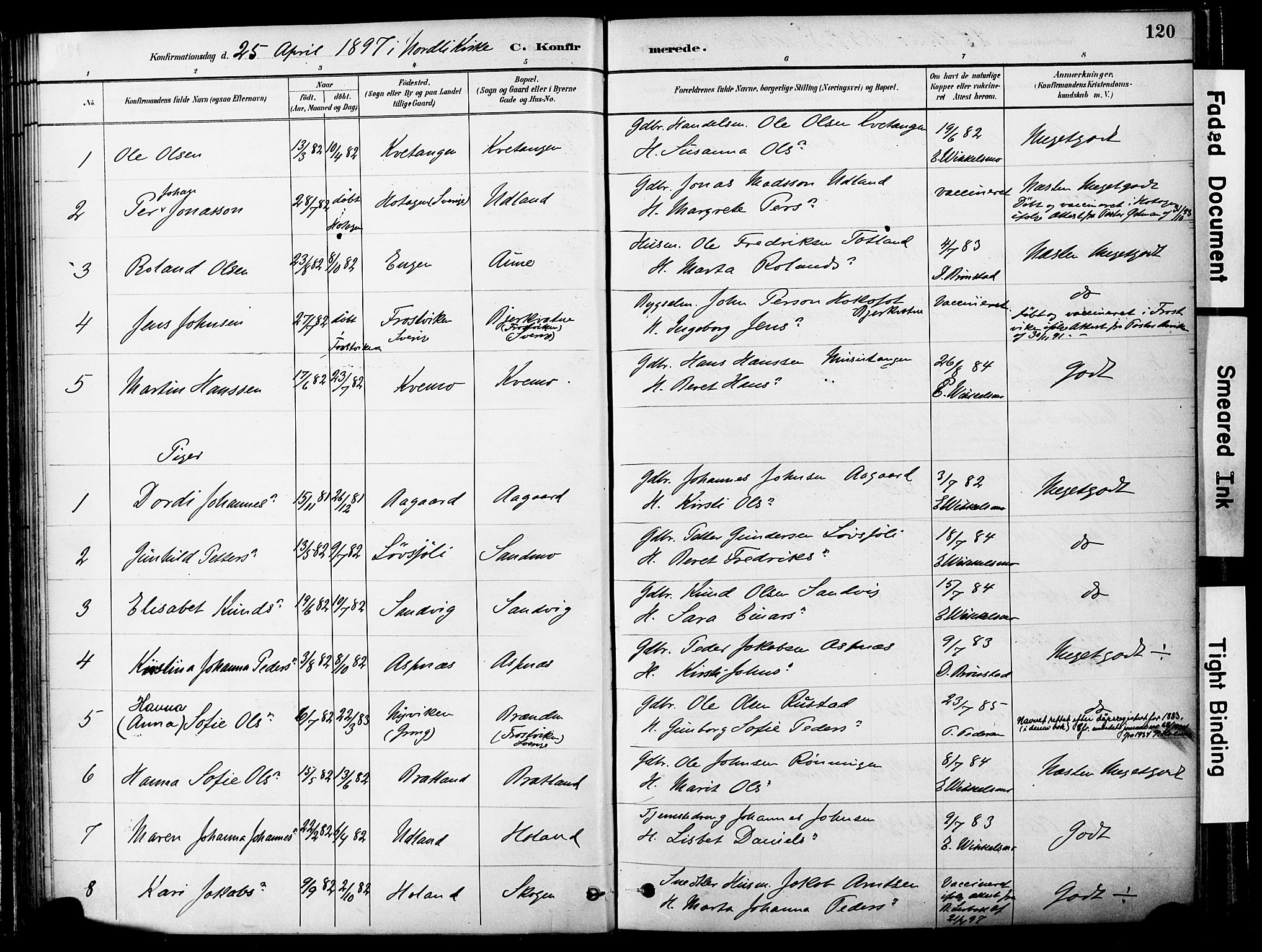 Ministerialprotokoller, klokkerbøker og fødselsregistre - Nord-Trøndelag, SAT/A-1458/755/L0494: Parish register (official) no. 755A03, 1882-1902, p. 120