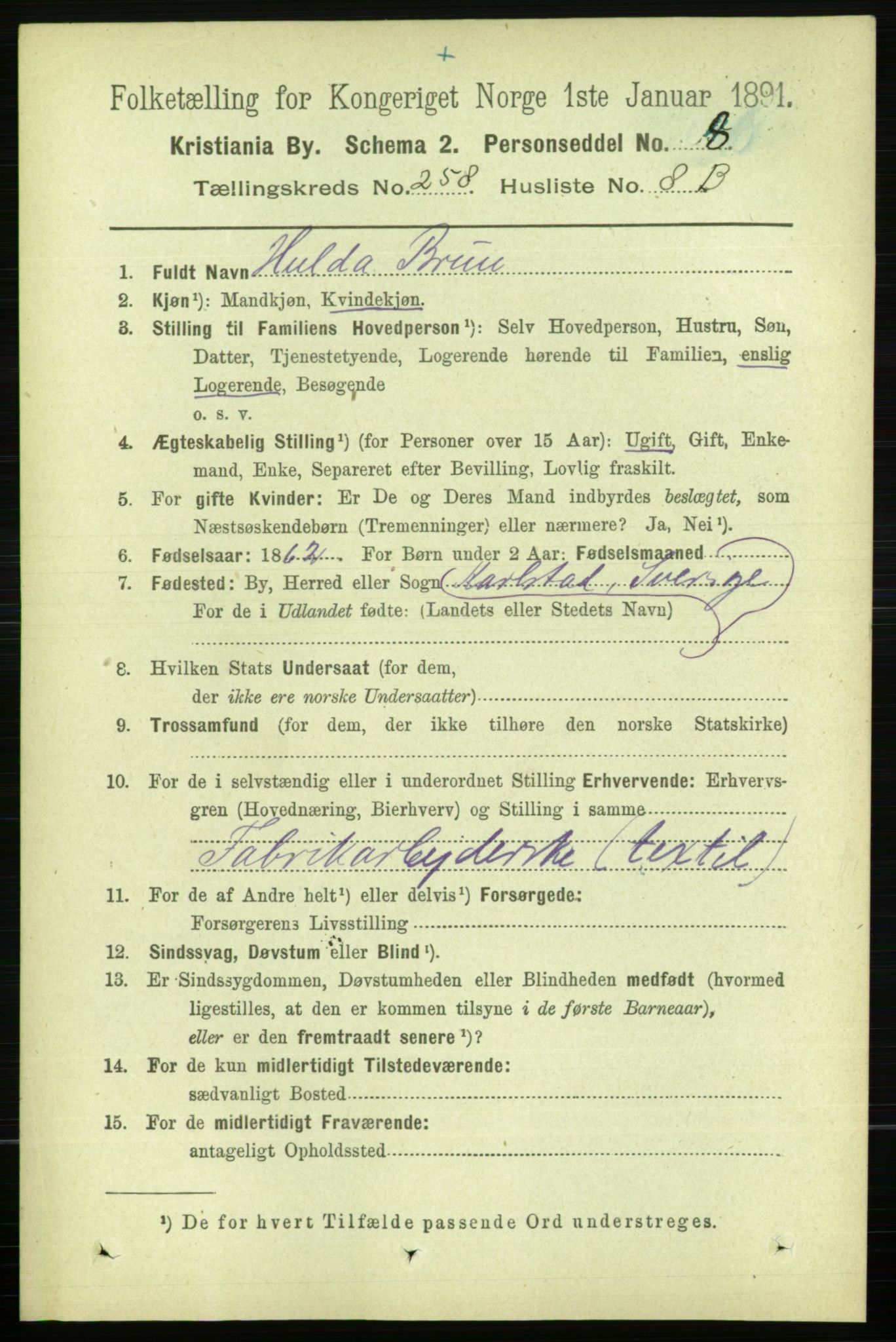 RA, 1891 census for 0301 Kristiania, 1891, p. 157242