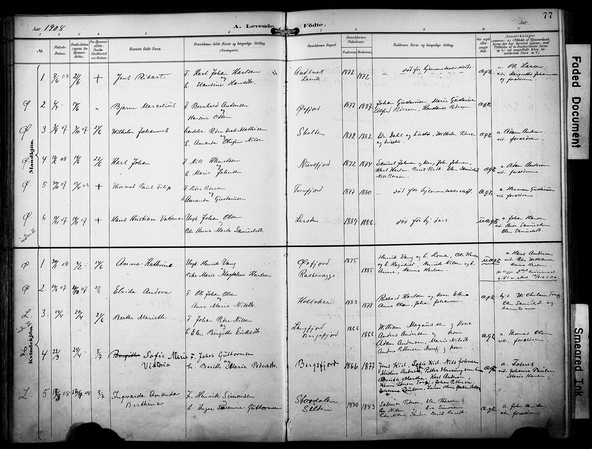 Loppa sokneprestkontor, SATØ/S-1339/H/Ha/L0009kirke: Parish register (official) no. 9, 1895-1909, p. 77