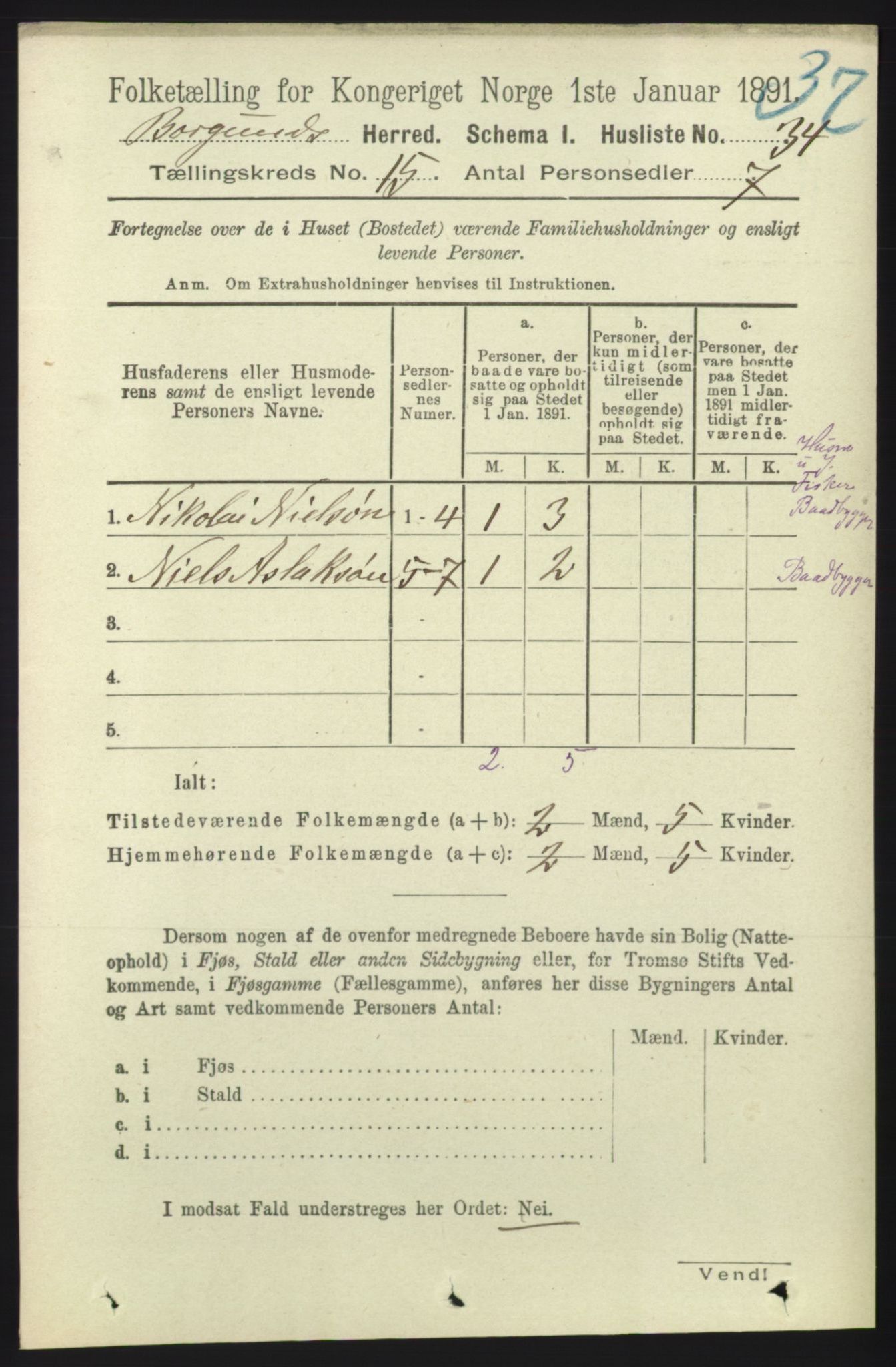 RA, 1891 census for 1531 Borgund, 1891, p. 4474